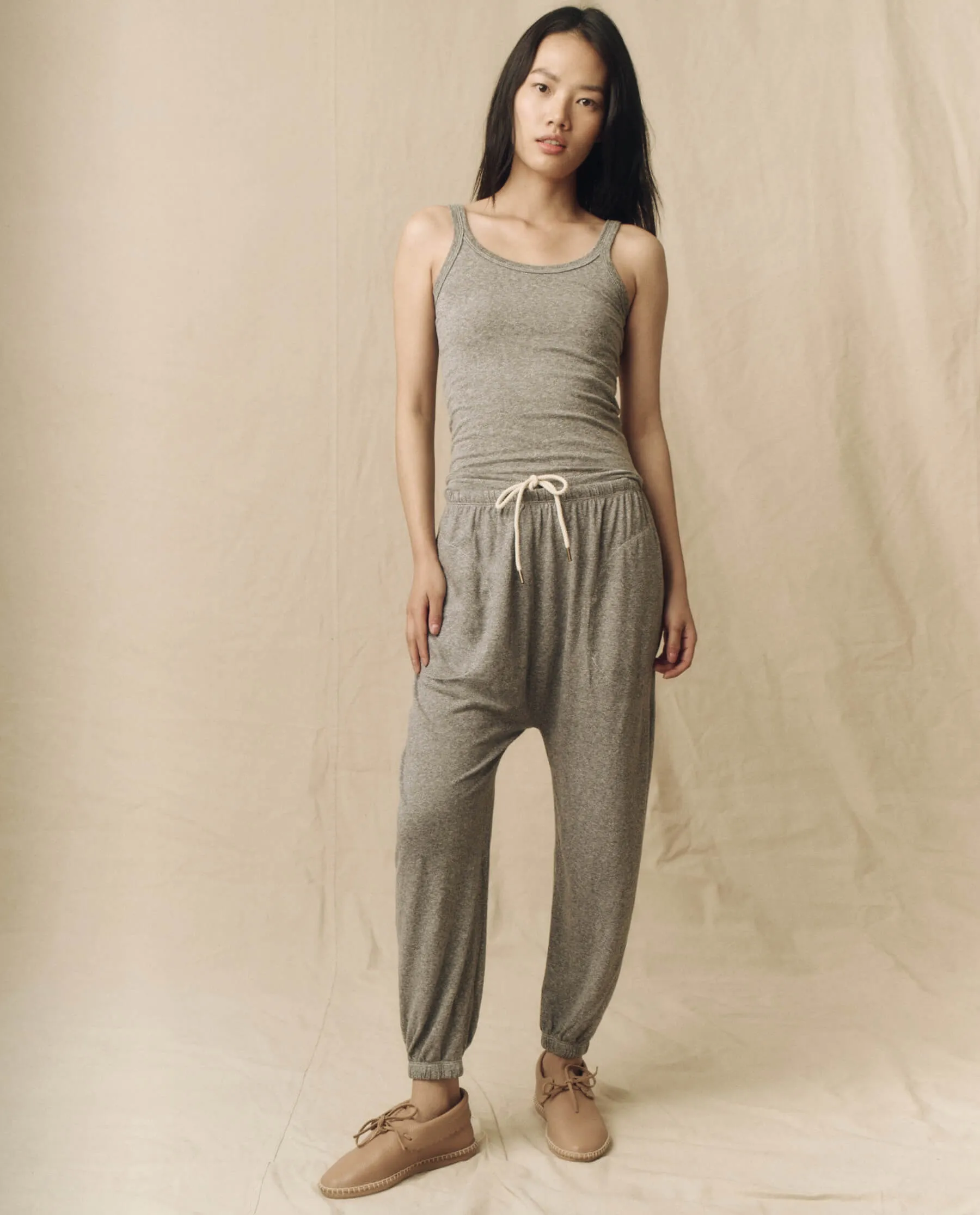 The Slim Tank. Solid -- Heather Grey sold by THE GREAT. product image thumbnail 4