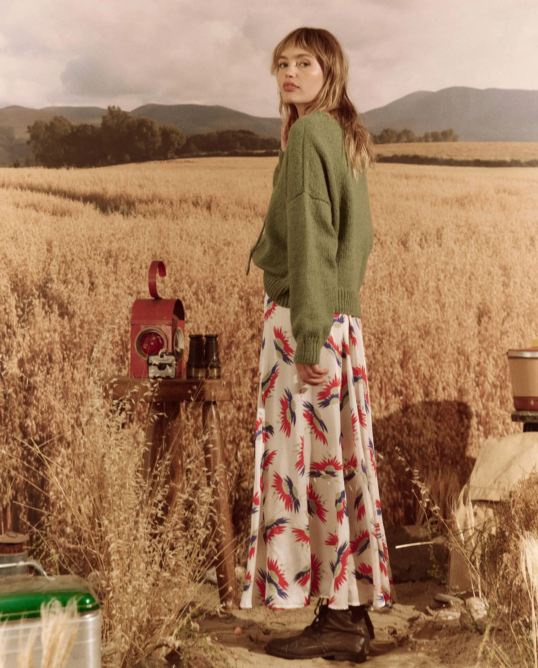 The Lace Up Pullover. -- Dried Basil sold by THE GREAT. product image thumbnail 3