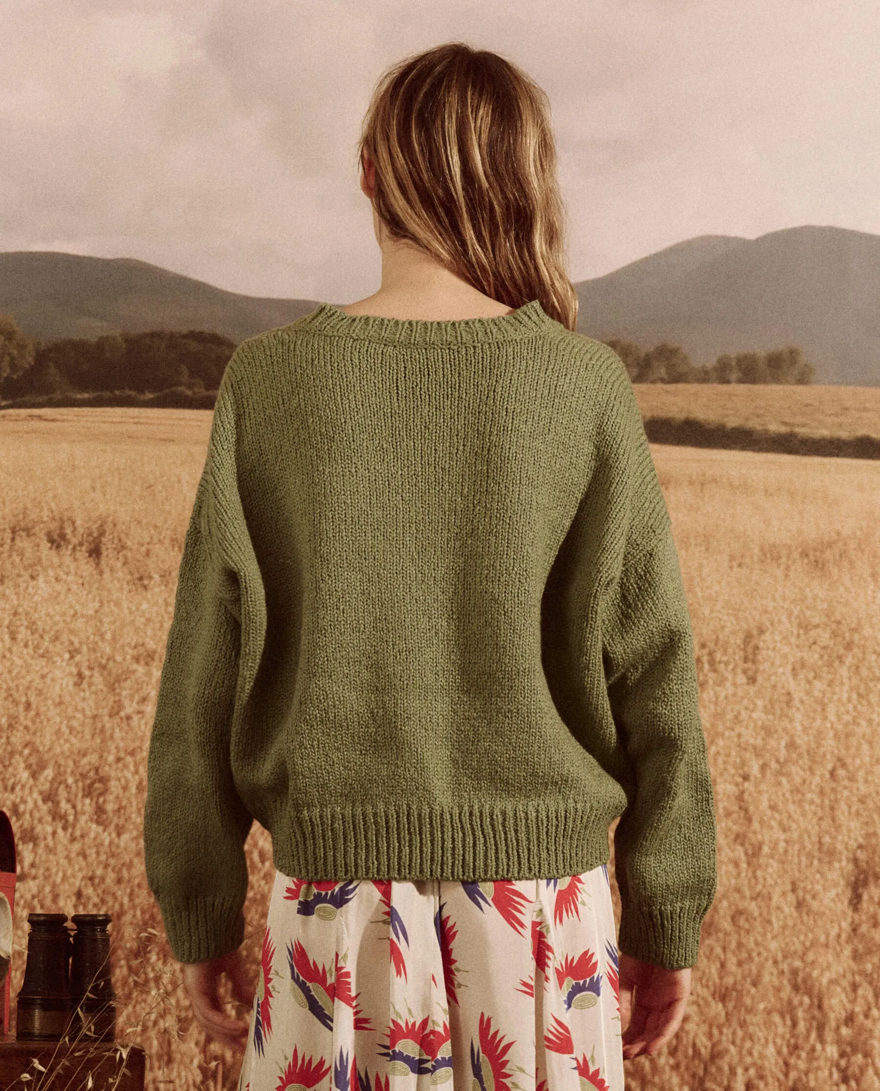 The Lace Up Pullover. -- Dried Basil sold by THE GREAT. product image thumbnail 5