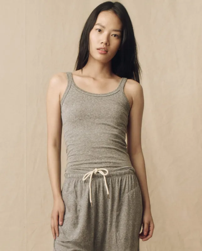 The Slim Tank. Solid -- Heather Grey sold by THE GREAT.