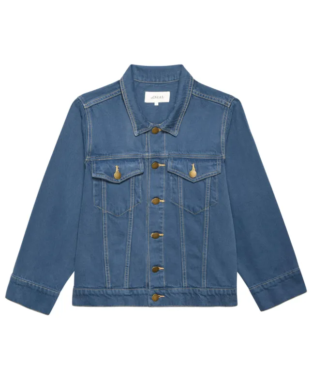 The Slouchy Jean Jacket. -- French Blue sold by THE GREAT.