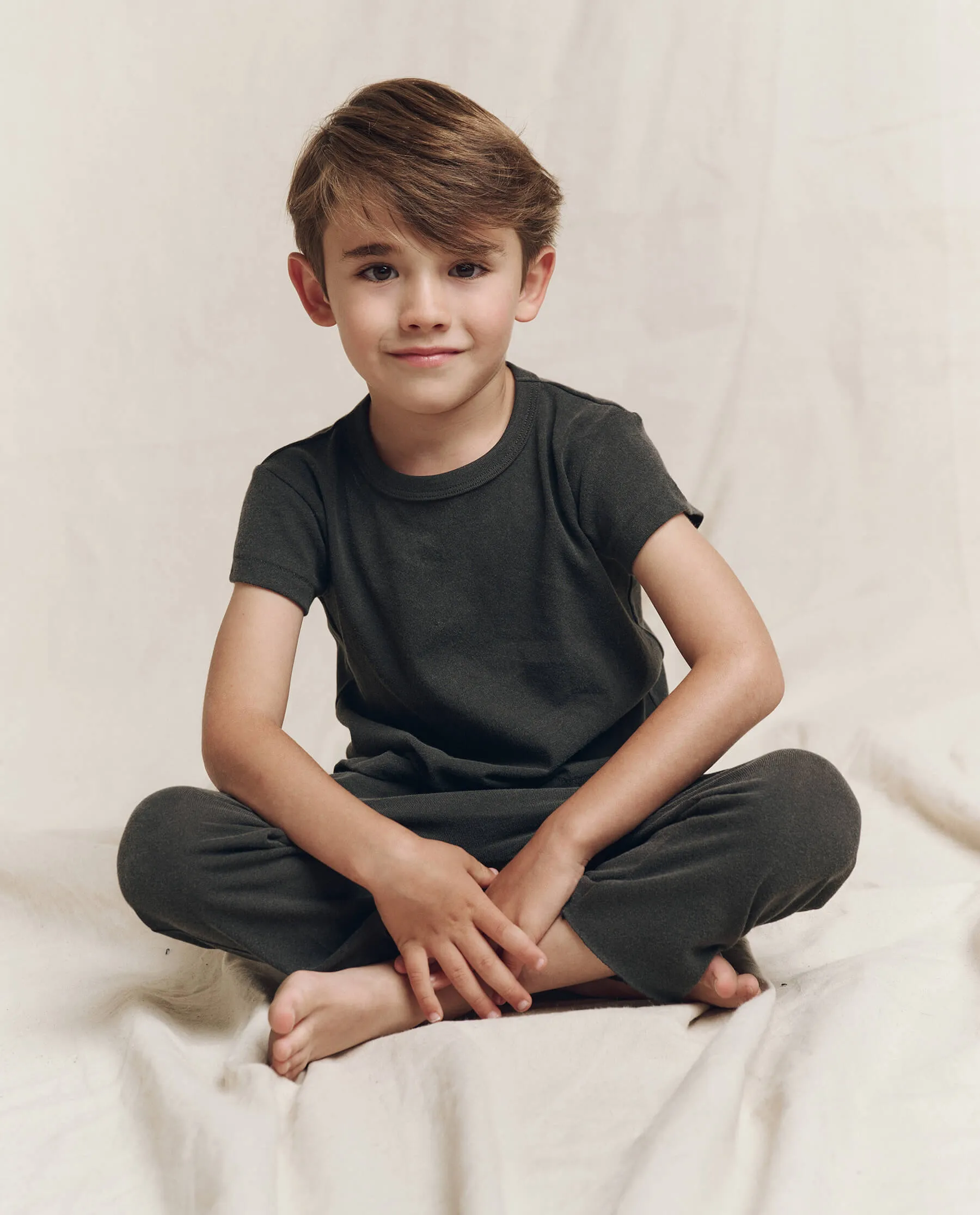 The Little Jersey Crop. Solid -- Washed Black sold by THE GREAT. product image thumbnail 4