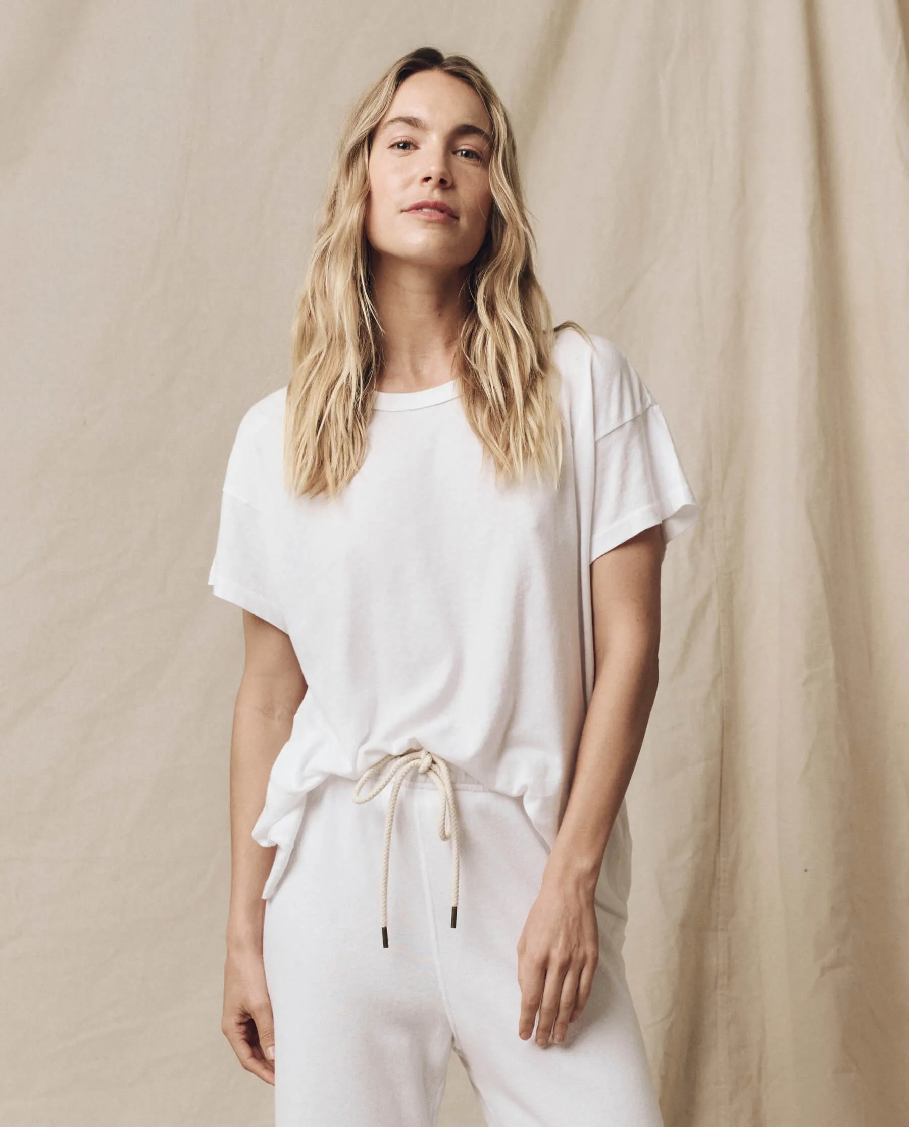 The Boxy Crew. Solid -- True White sold by THE GREAT.