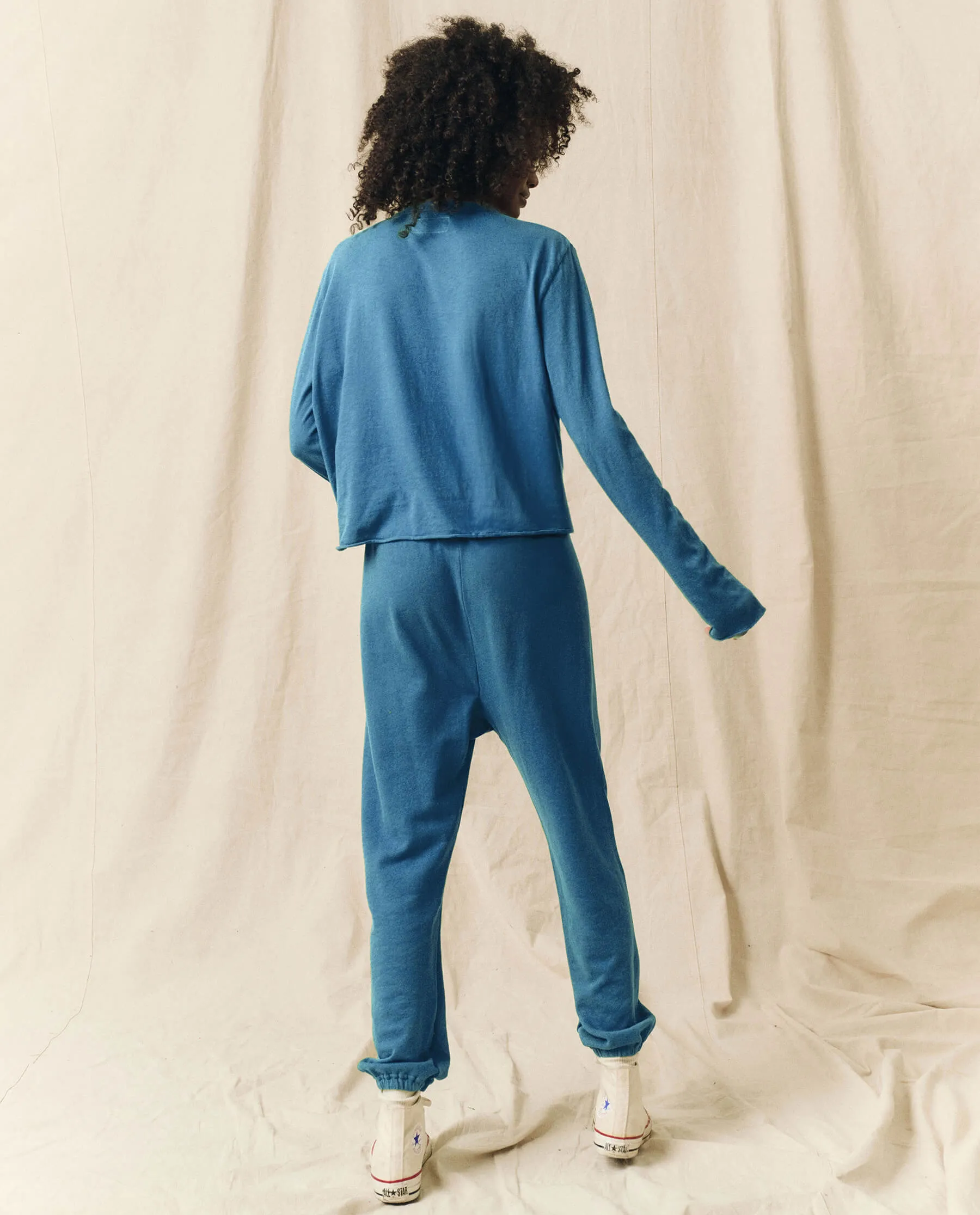 The Long Sleeve Crop Tee. Solid -- Glacier Blue sold by THE GREAT. product image thumbnail 3