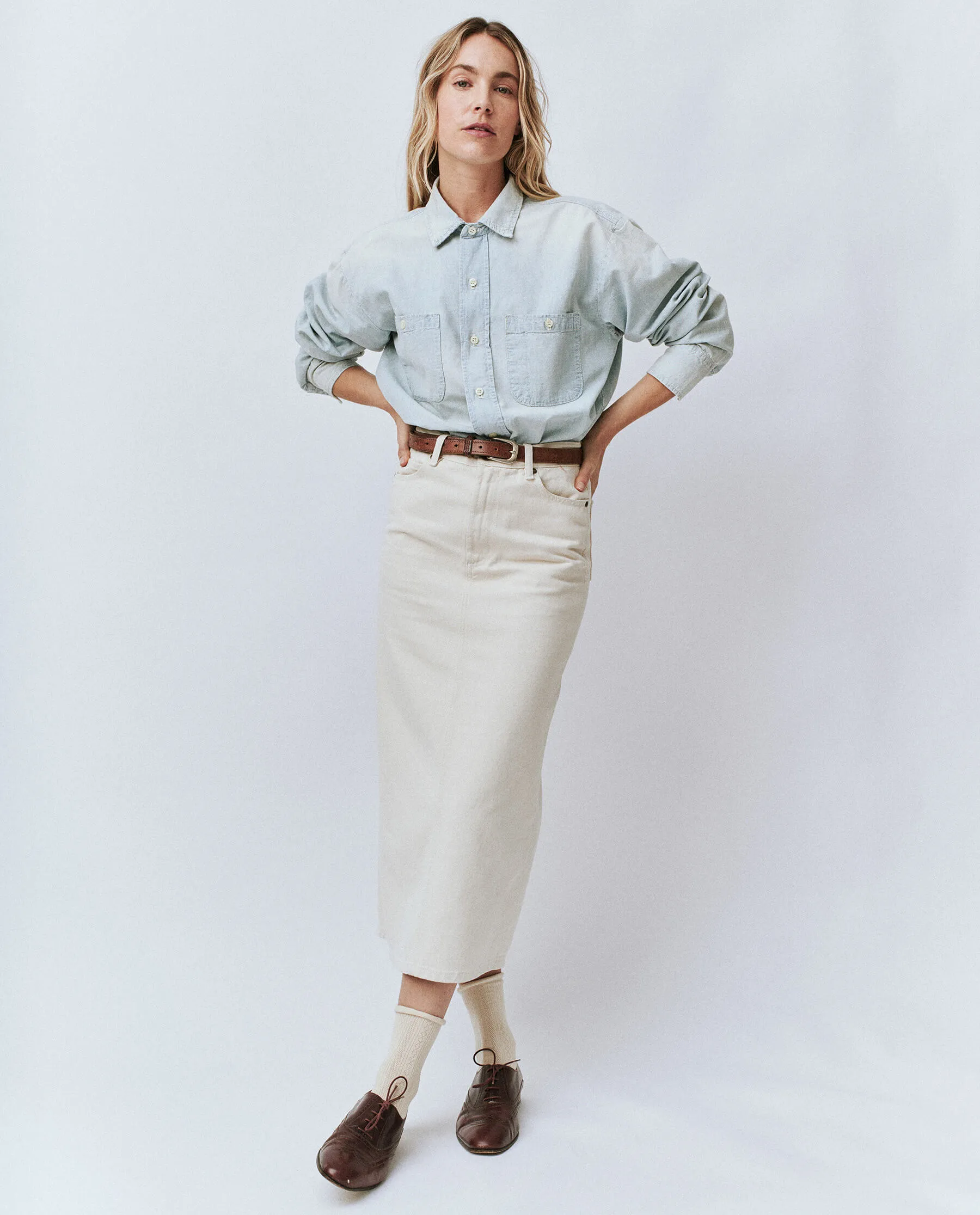 The Road Shirt. -- Riverbed Wash sold by THE GREAT. product image thumbnail 3