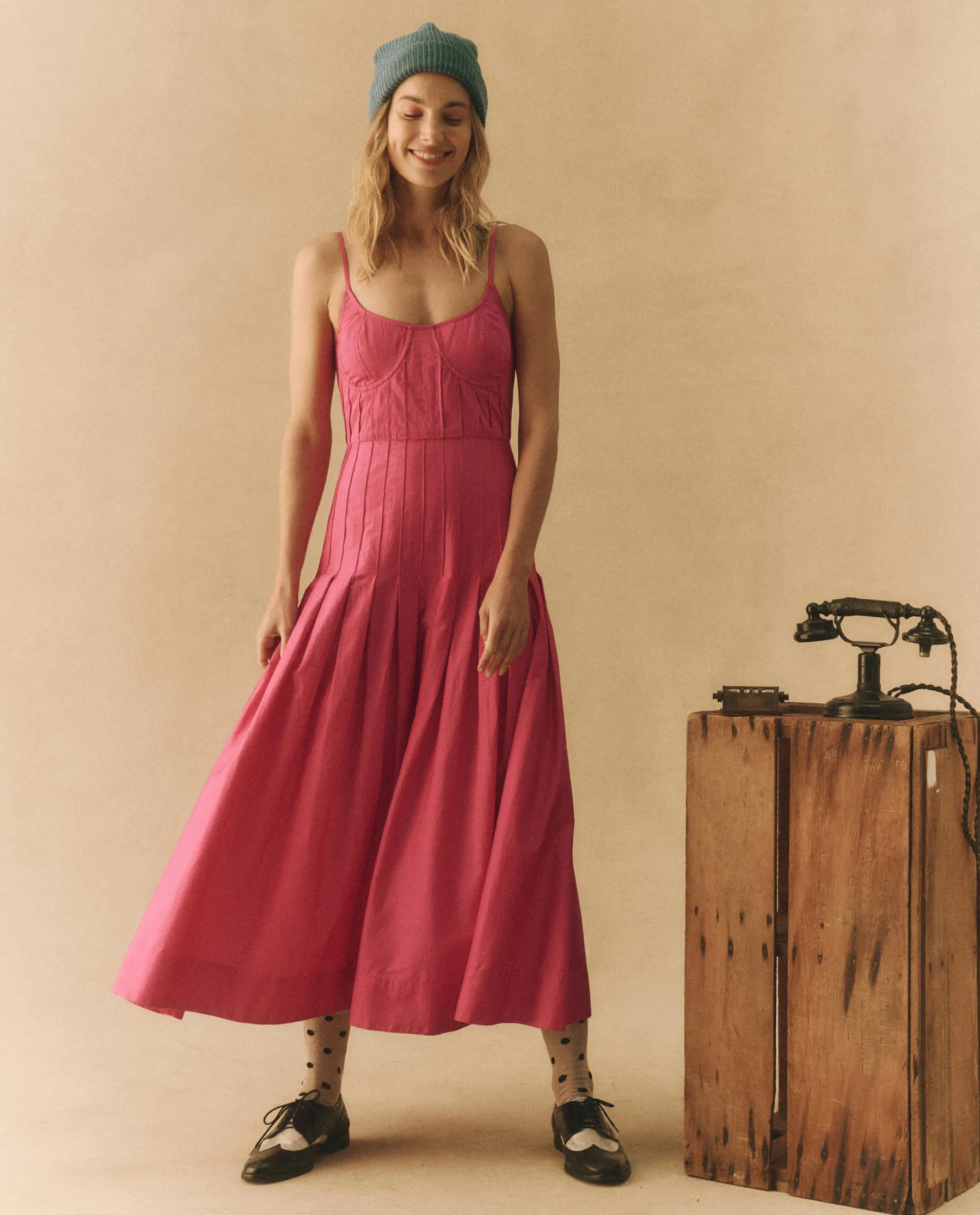 The Petticoat Dress. -- Fuchsia sold by THE GREAT.