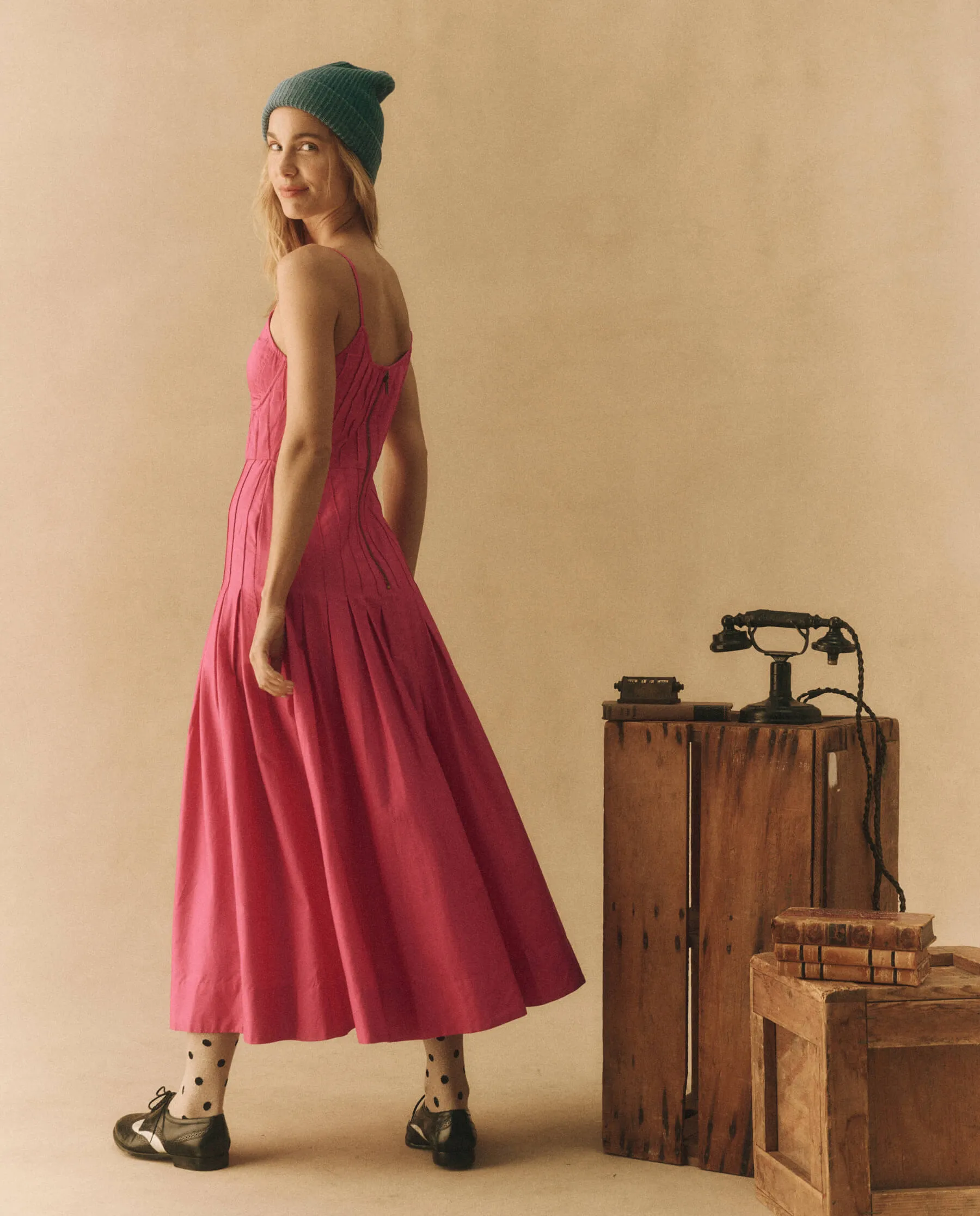 The Petticoat Dress. -- Fuchsia sold by THE GREAT. product image thumbnail 3