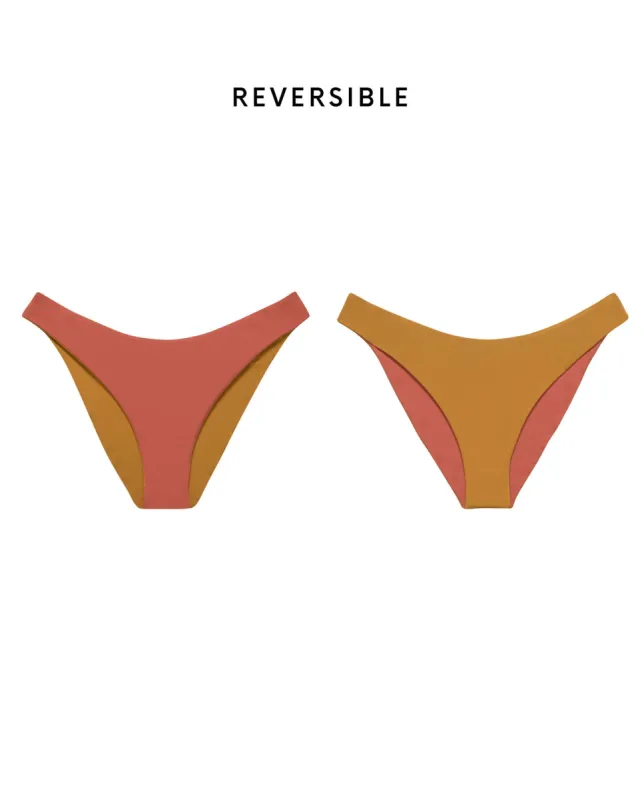 The Reversible Cheeky Brief. -- Sunset and Coral sold by THE GREAT.