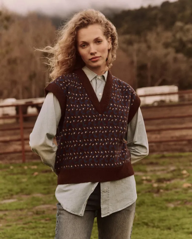 The Sweater Vest. -- Driftwood Paisley sold by THE GREAT.