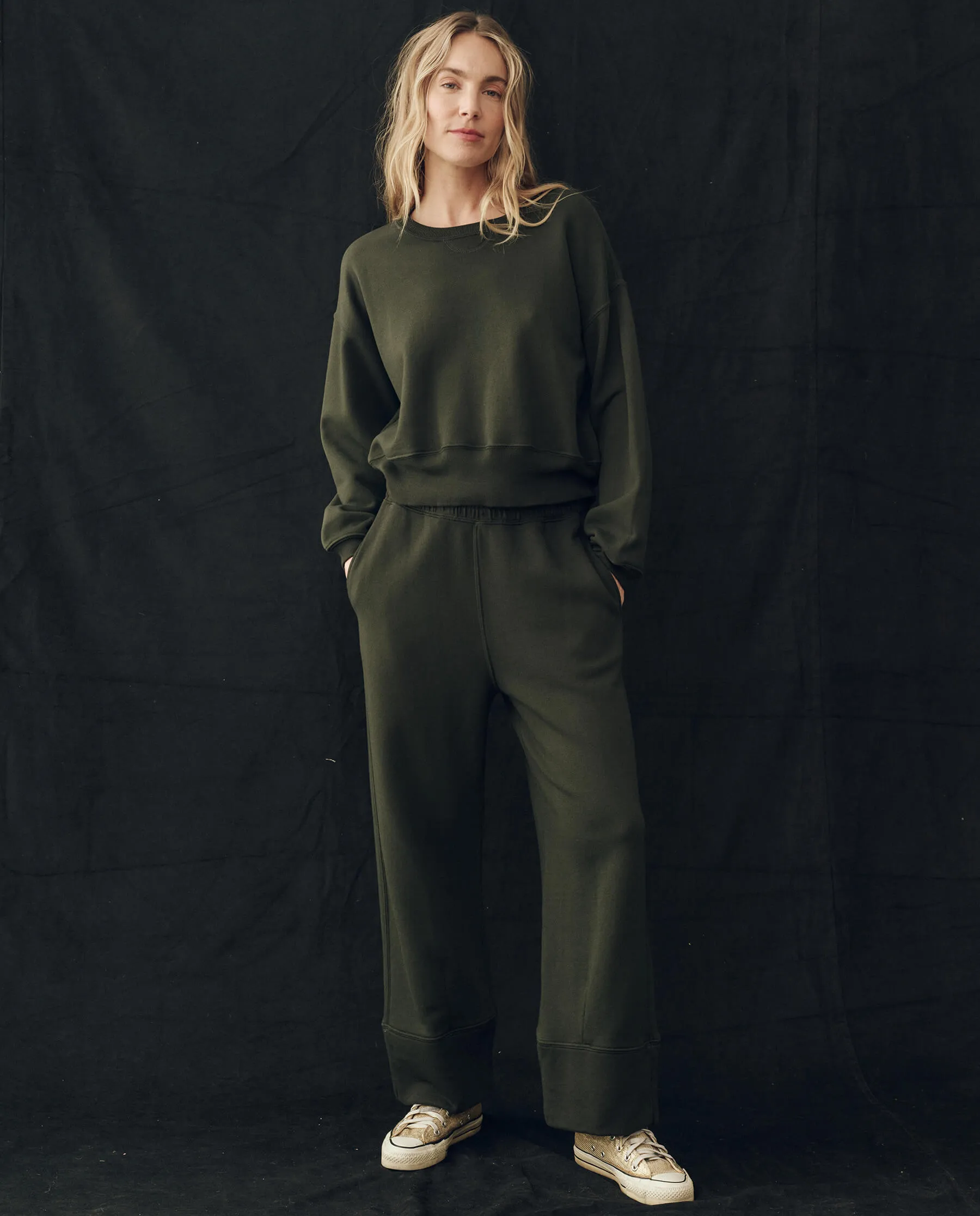 The League Sweatshirt. -- Woodland Green sold by THE GREAT. product image thumbnail 4