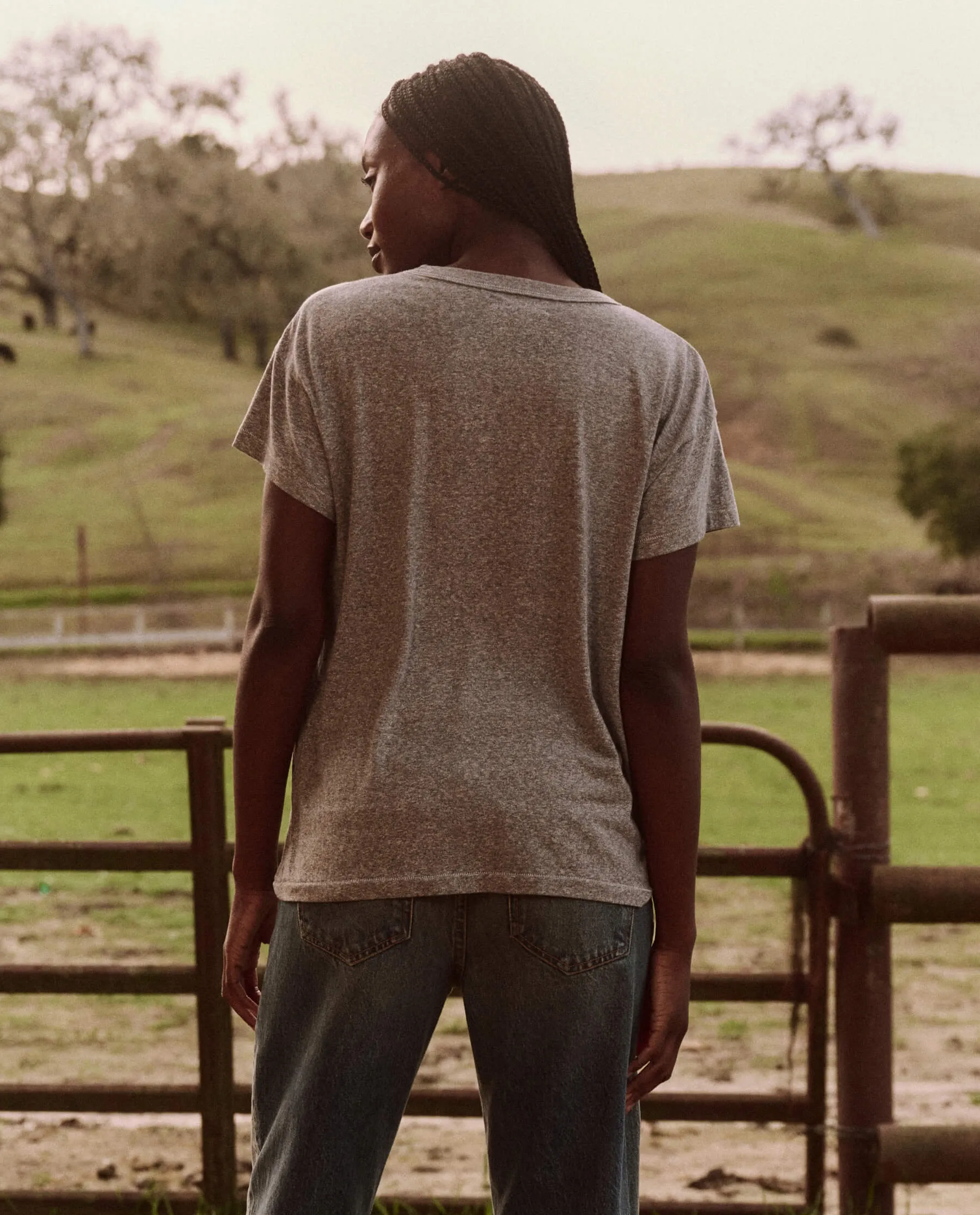 The Boxy Crew. Graphic -- Heather Grey with Rodeo Graphic sold by THE GREAT. product image thumbnail 2
