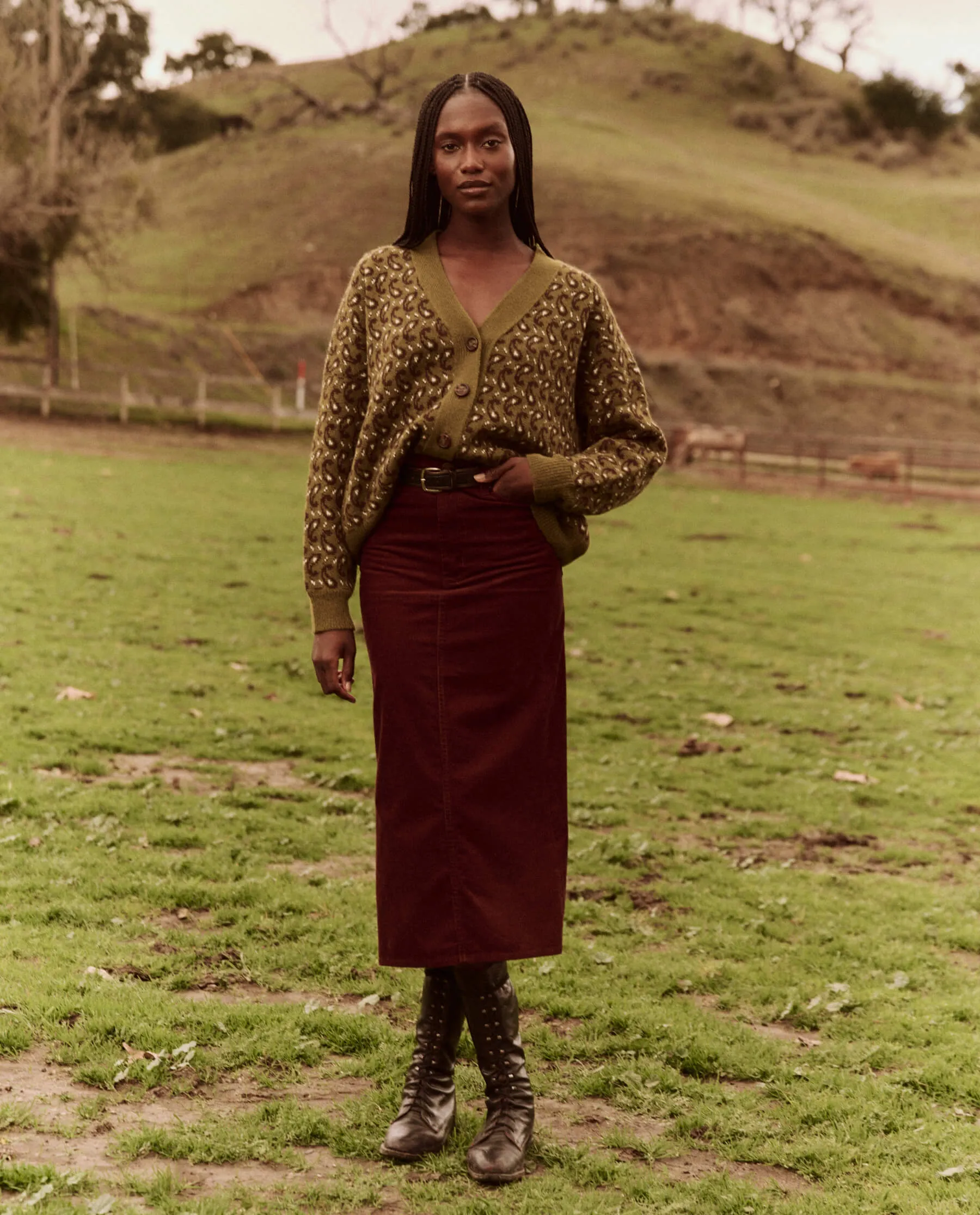 The Slouch Cardigan. -- Army Paisley sold by THE GREAT. product image thumbnail 4