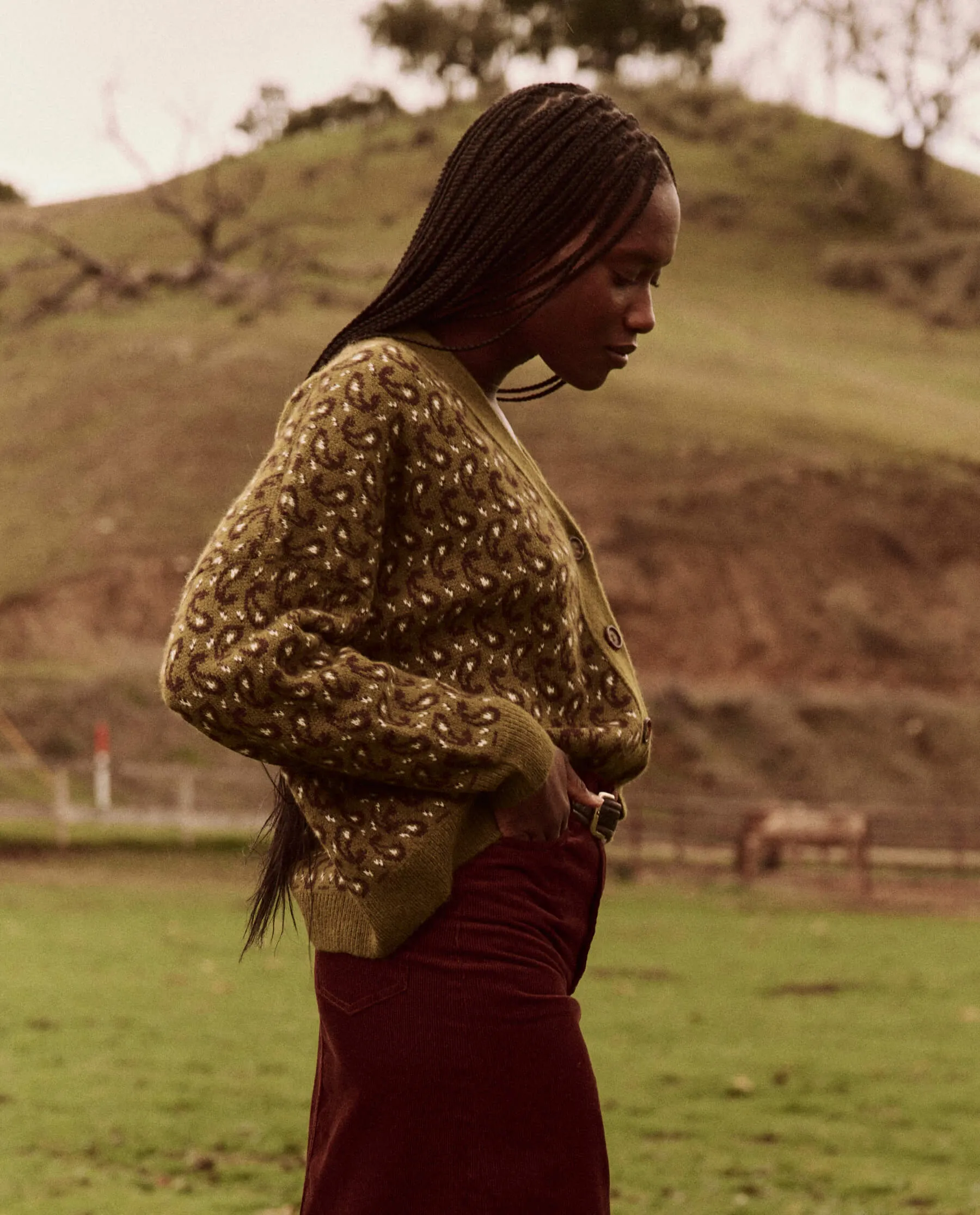 The Slouch Cardigan. -- Army Paisley sold by THE GREAT. product image thumbnail 3