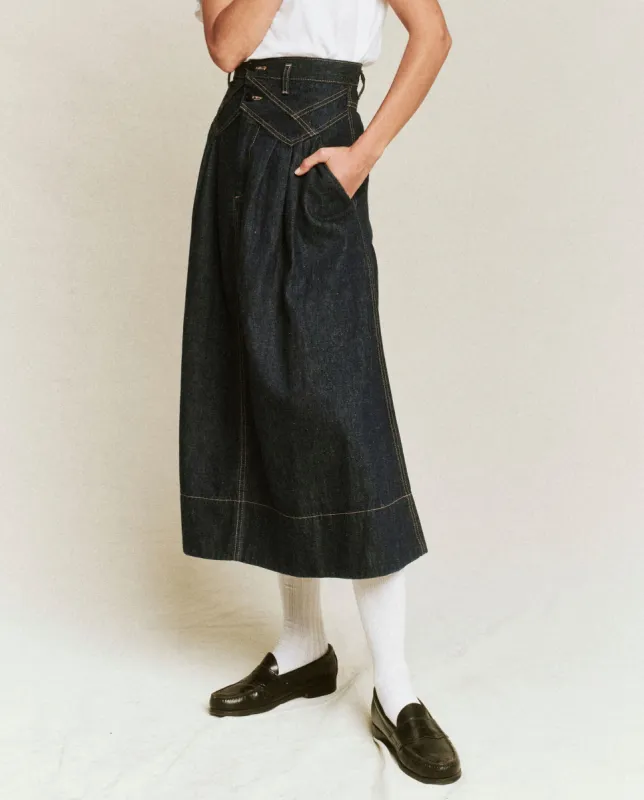 The Field Skirt. -- Rinse Wash sold by THE GREAT.