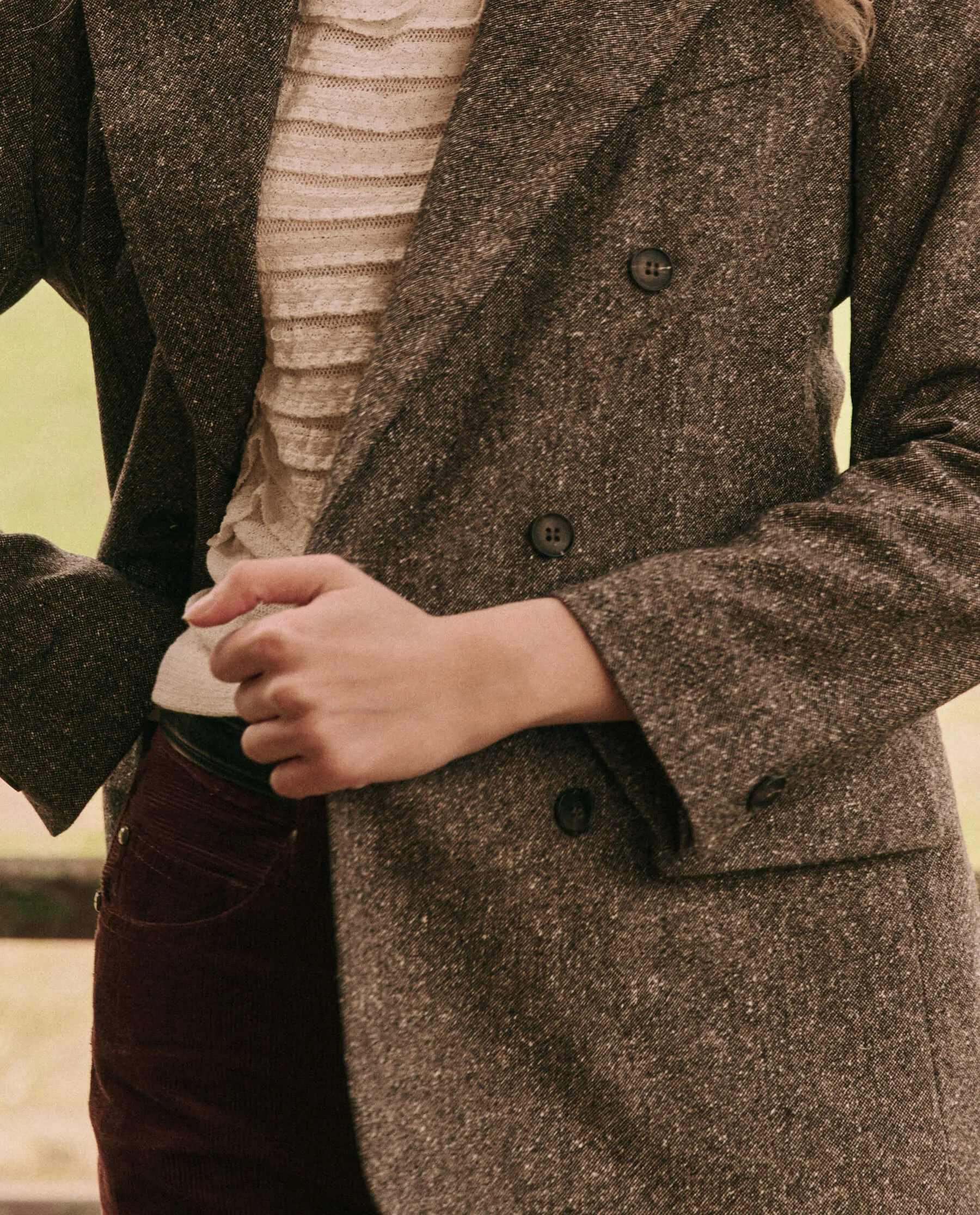 The Double-Breasted Blazer. -- Truffle sold by THE GREAT. product image thumbnail 4