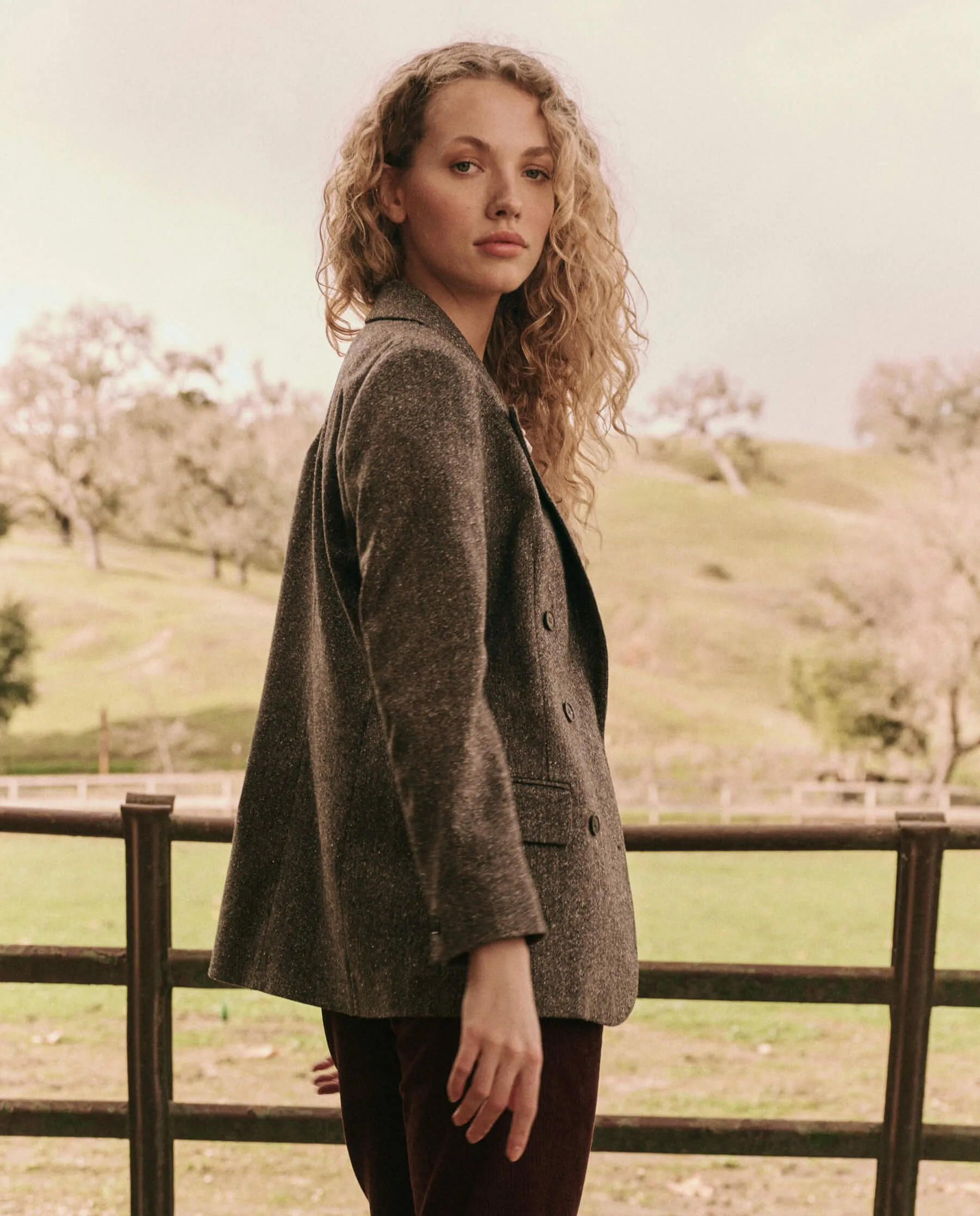 The Double-Breasted Blazer. -- Truffle sold by THE GREAT. product image thumbnail 3