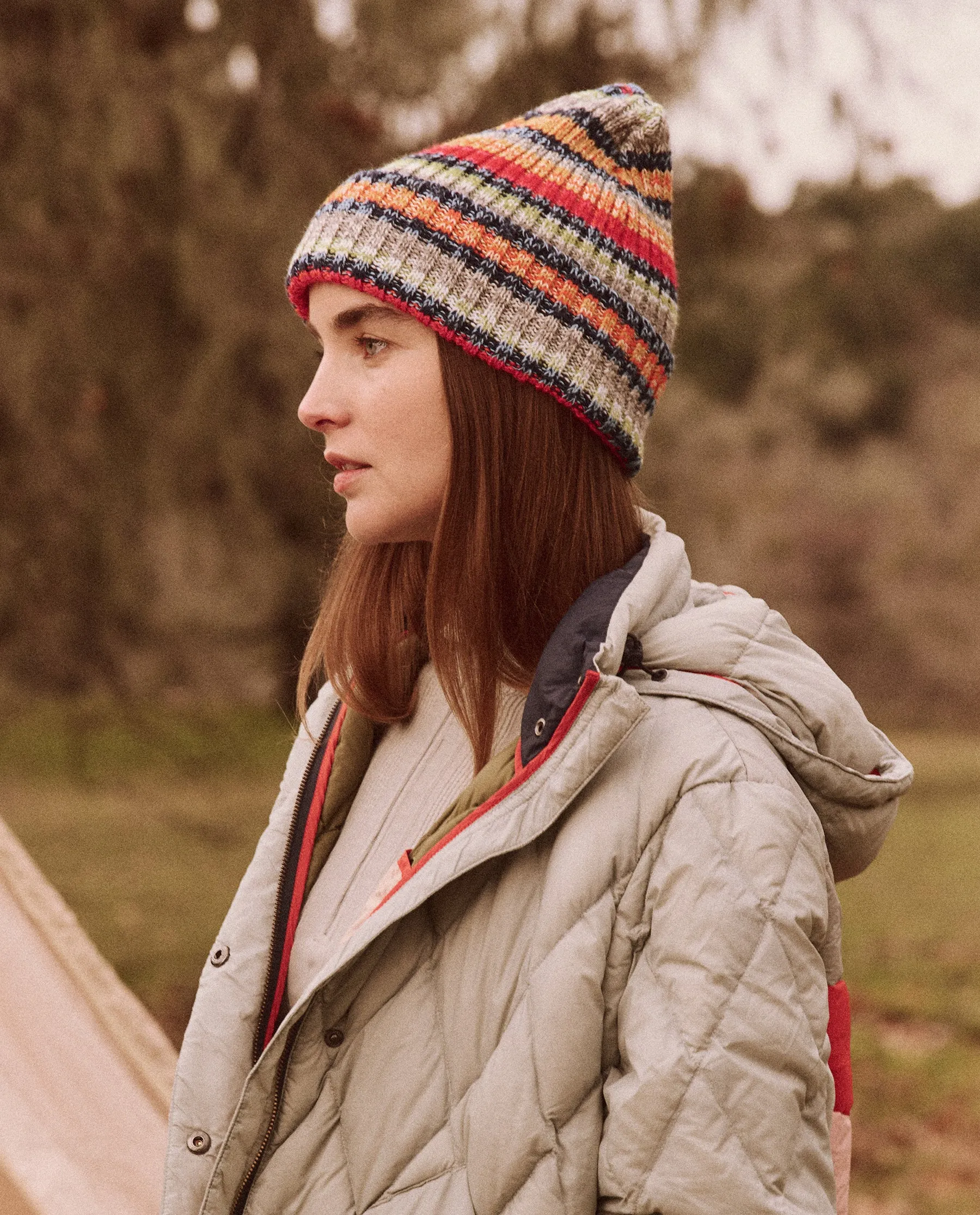 The Cabin Beanie. -- Camp Marled Stripe sold by THE GREAT. product image thumbnail 2