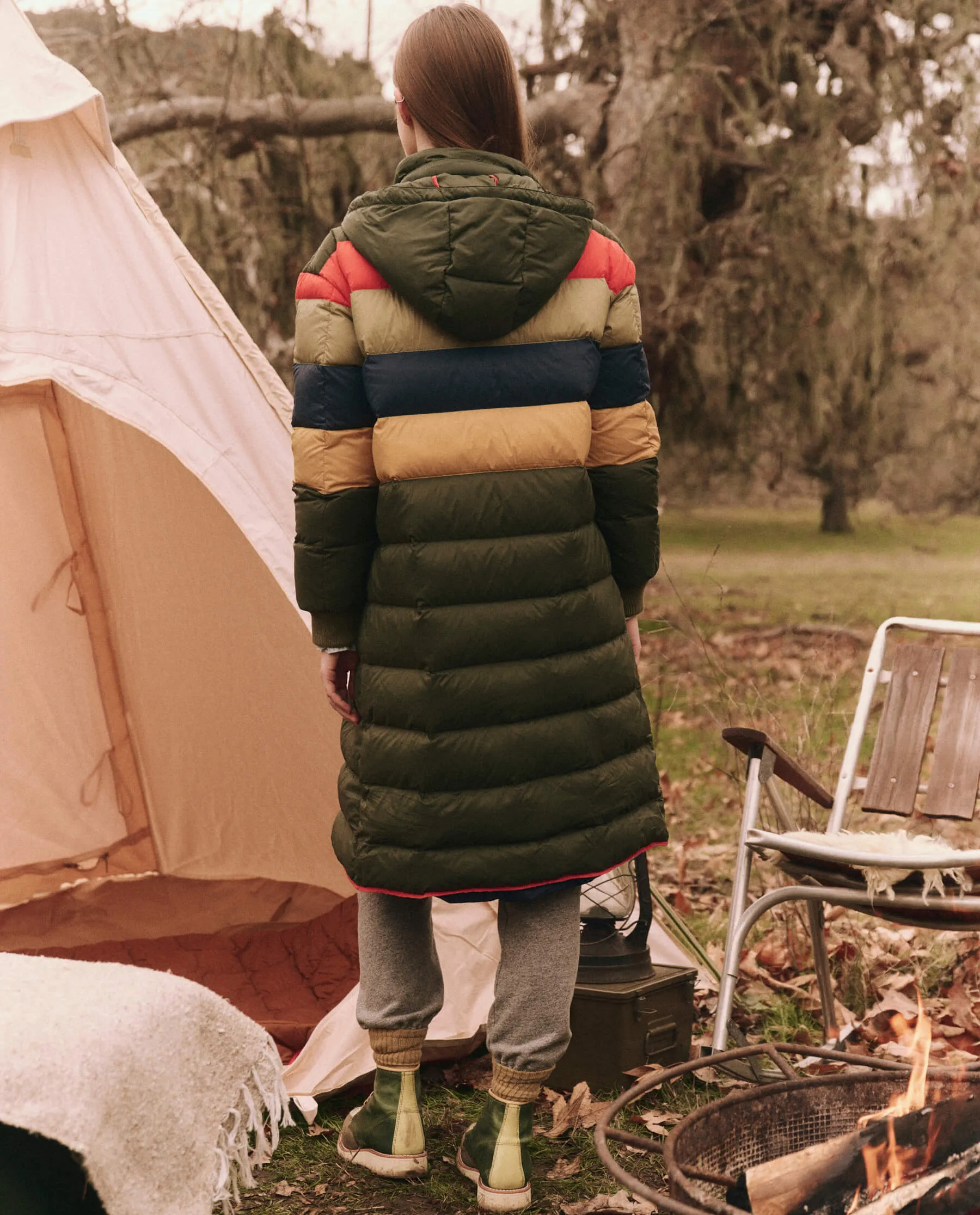 The Down Storm Puffer. -- Mountain View Multi Stripe sold by THE GREAT. product image thumbnail 3