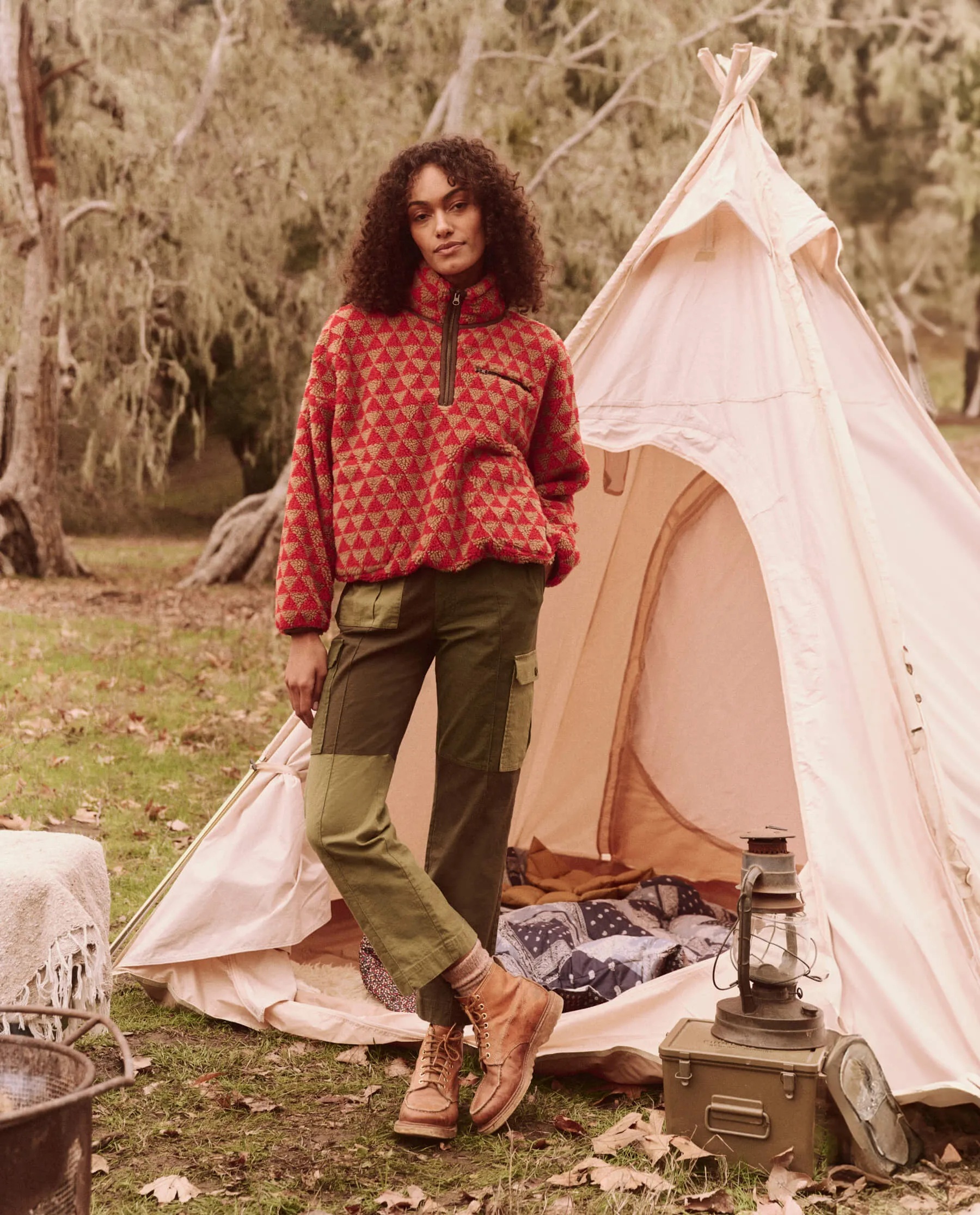 The Plush Terrain Half-Zip. -- Poppy Geo sold by THE GREAT. product image thumbnail 4