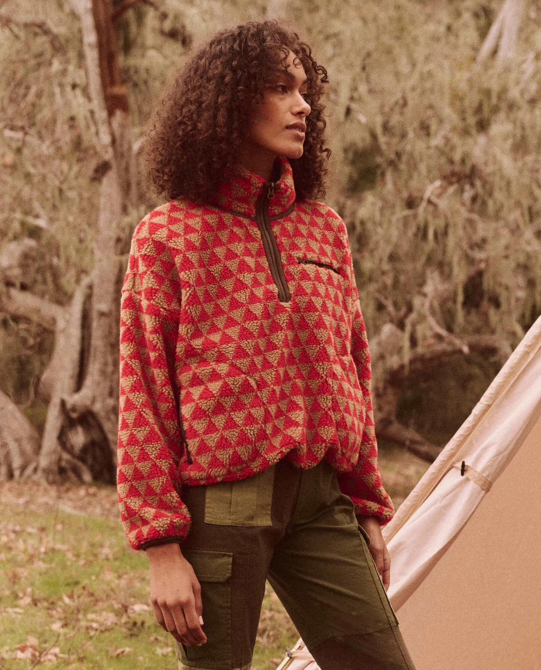 The Plush Terrain Half-Zip. -- Poppy Geo sold by THE GREAT. product image thumbnail 2