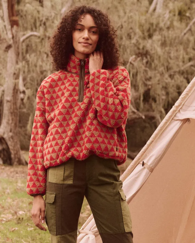 The Plush Terrain Half-Zip. -- Poppy Geo sold by THE GREAT.