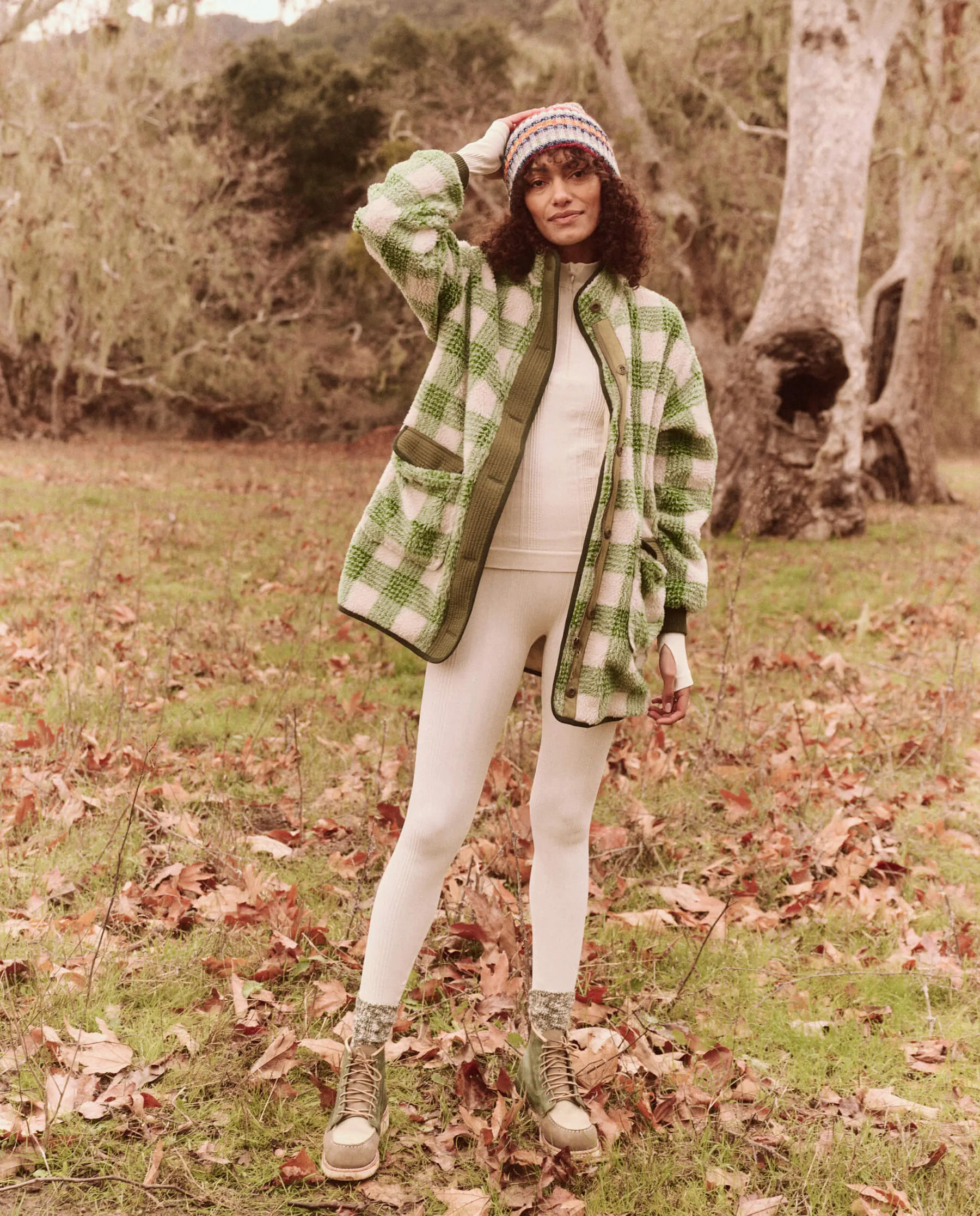 The Plush Mountaintop Coat. -- Alpine Plaid sold by THE GREAT. product image thumbnail 4