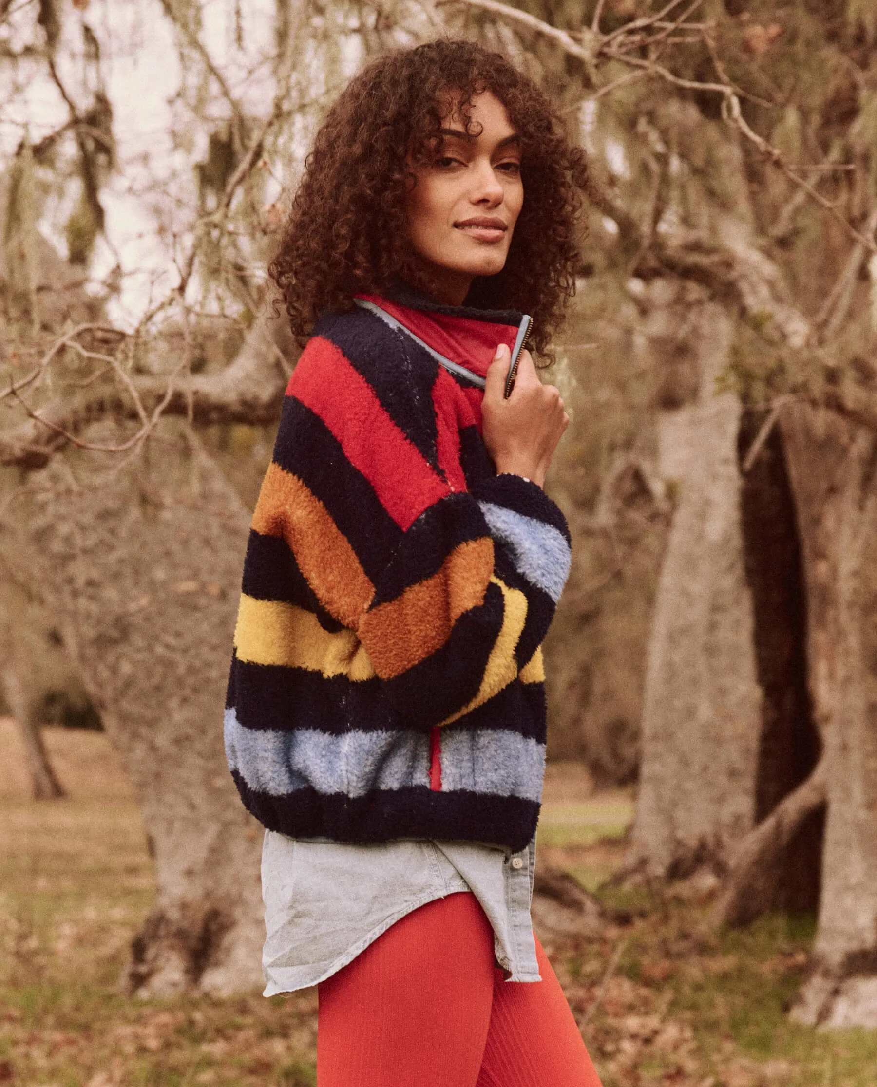 The Plush Terrain Full-Zip. -- Canoe Stripe sold by THE GREAT. product image thumbnail 2