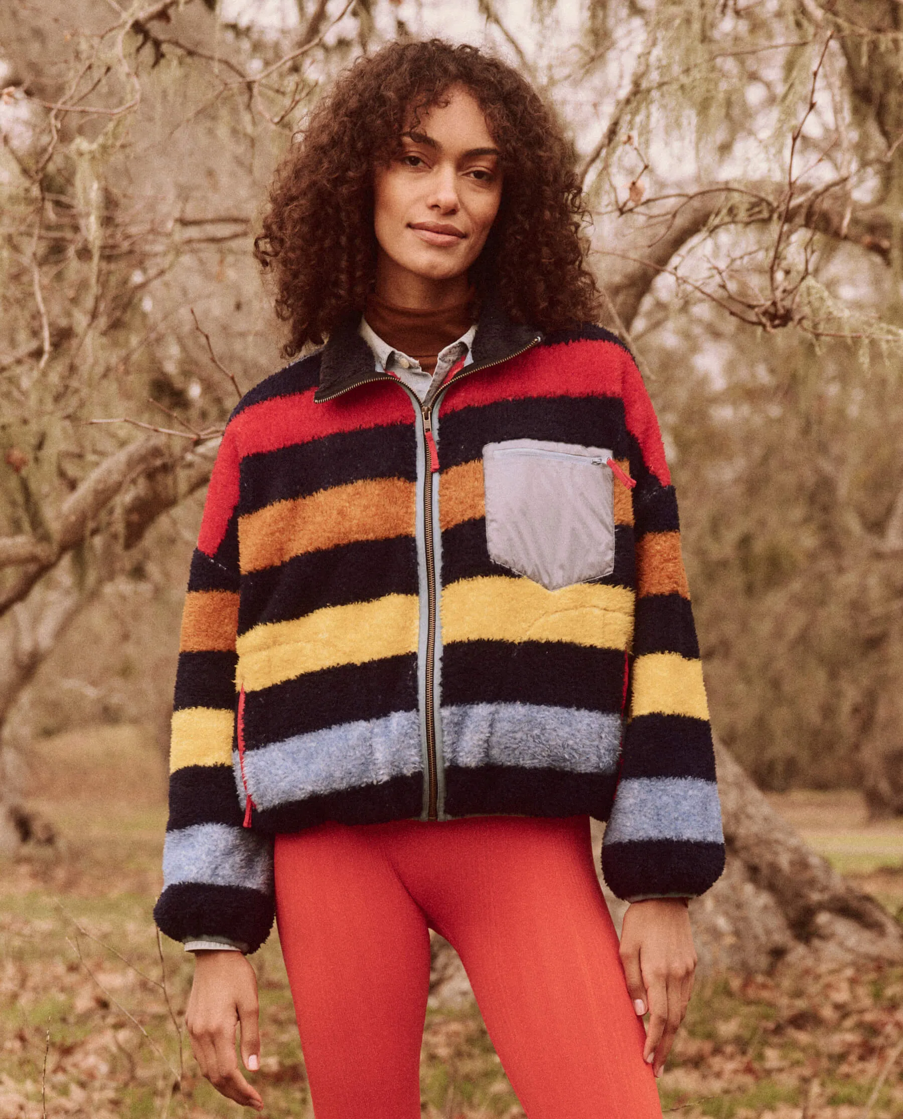 The Plush Terrain Full-Zip. -- Canoe Stripe sold by THE GREAT.