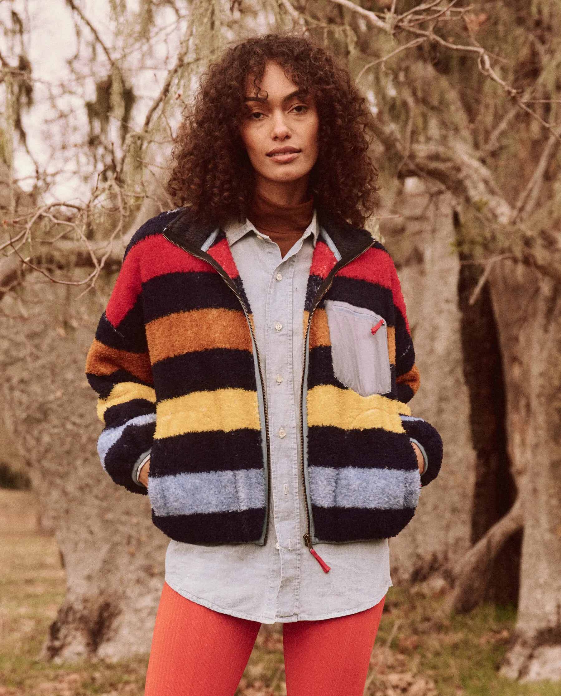 The Plush Terrain Full-Zip. -- Canoe Stripe sold by THE GREAT. product image thumbnail 4