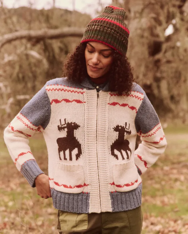 The Shawl Collar Full-Zip Sweater. -- Moose Track Fair Isle sold by THE GREAT.