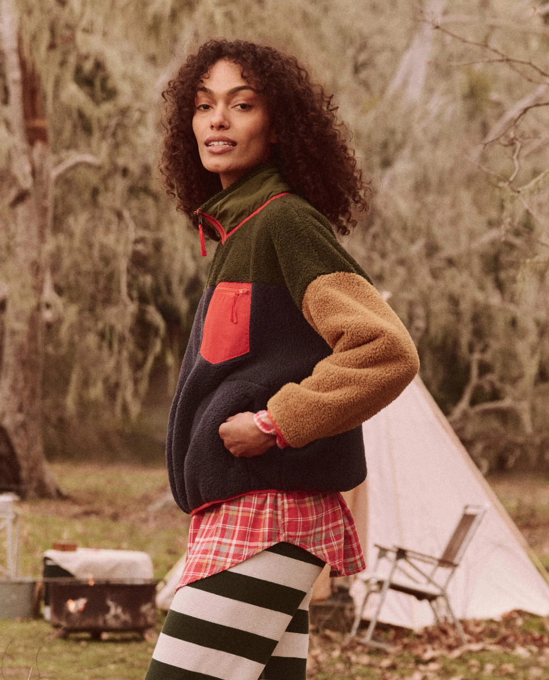 The Plush Colorblock Terrain Full-Zip. -- Mountain View and Midnight sold by THE GREAT. product image thumbnail 2