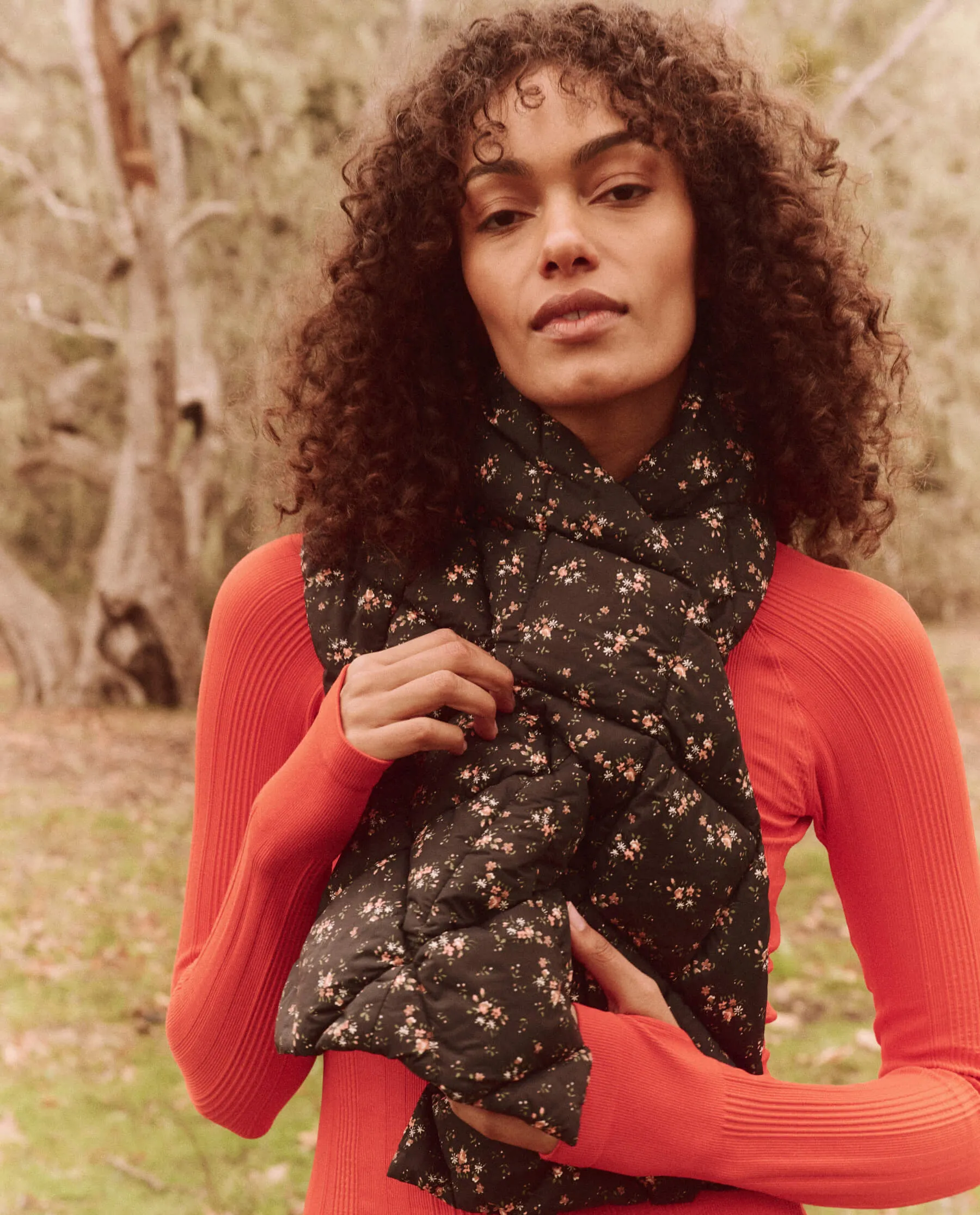 The Down Quilted Puffer Scarf. -- Wilderness Floral sold by THE GREAT. product image thumbnail 3