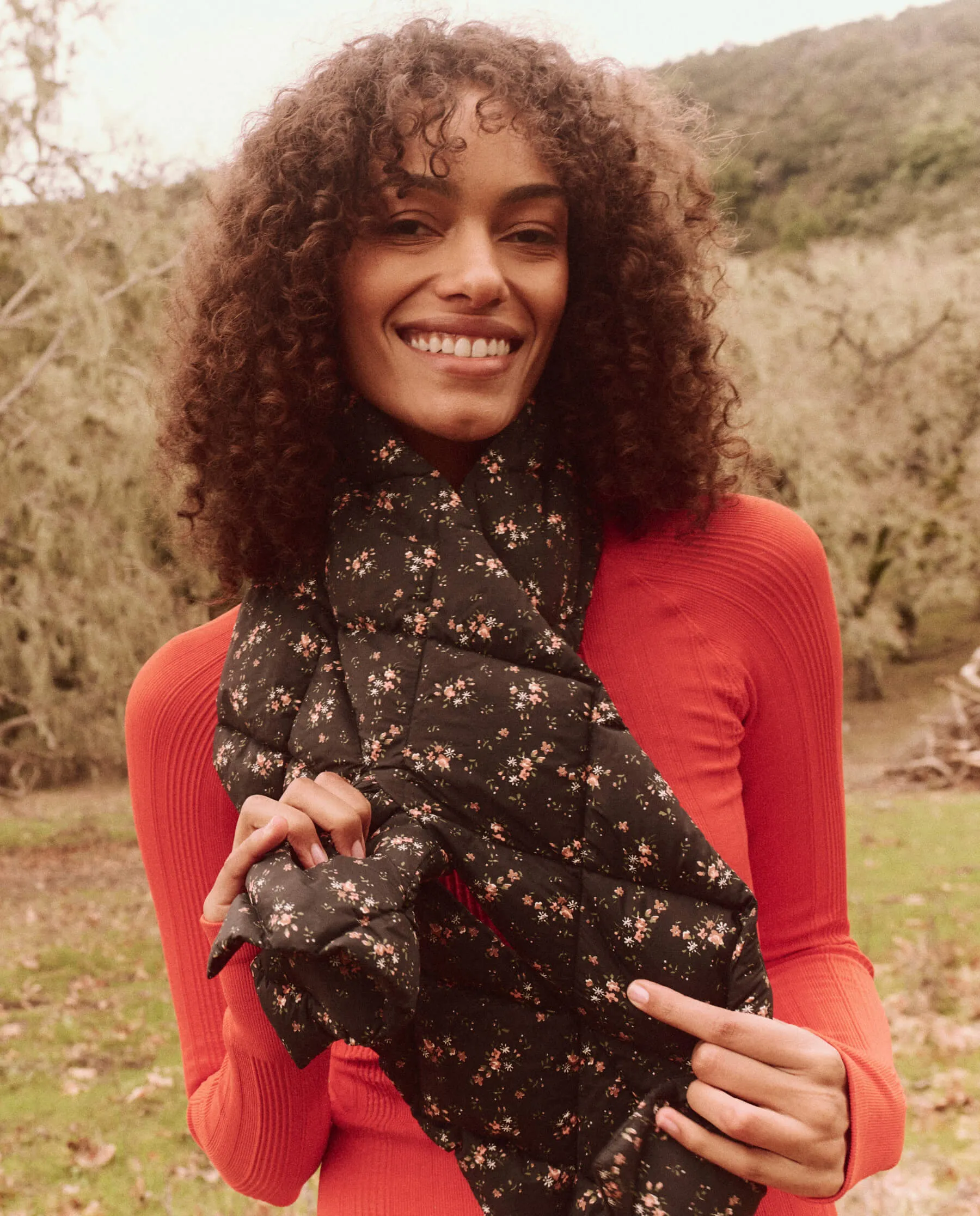 The Down Quilted Puffer Scarf. -- Wilderness Floral sold by THE GREAT. product image thumbnail 2