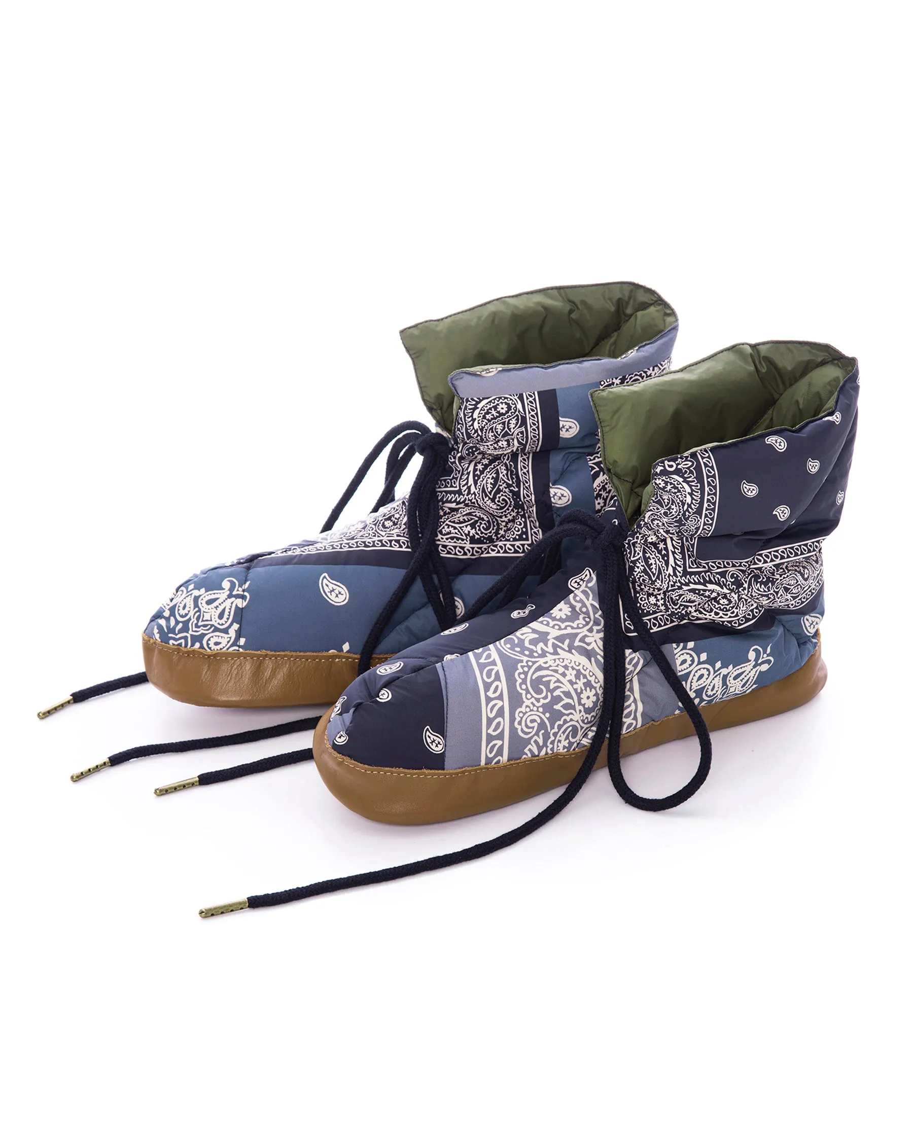 The Down Quilted Puffer Slipper. -- Patchwork Bandana and Evergreen sold by THE GREAT. product image thumbnail 3