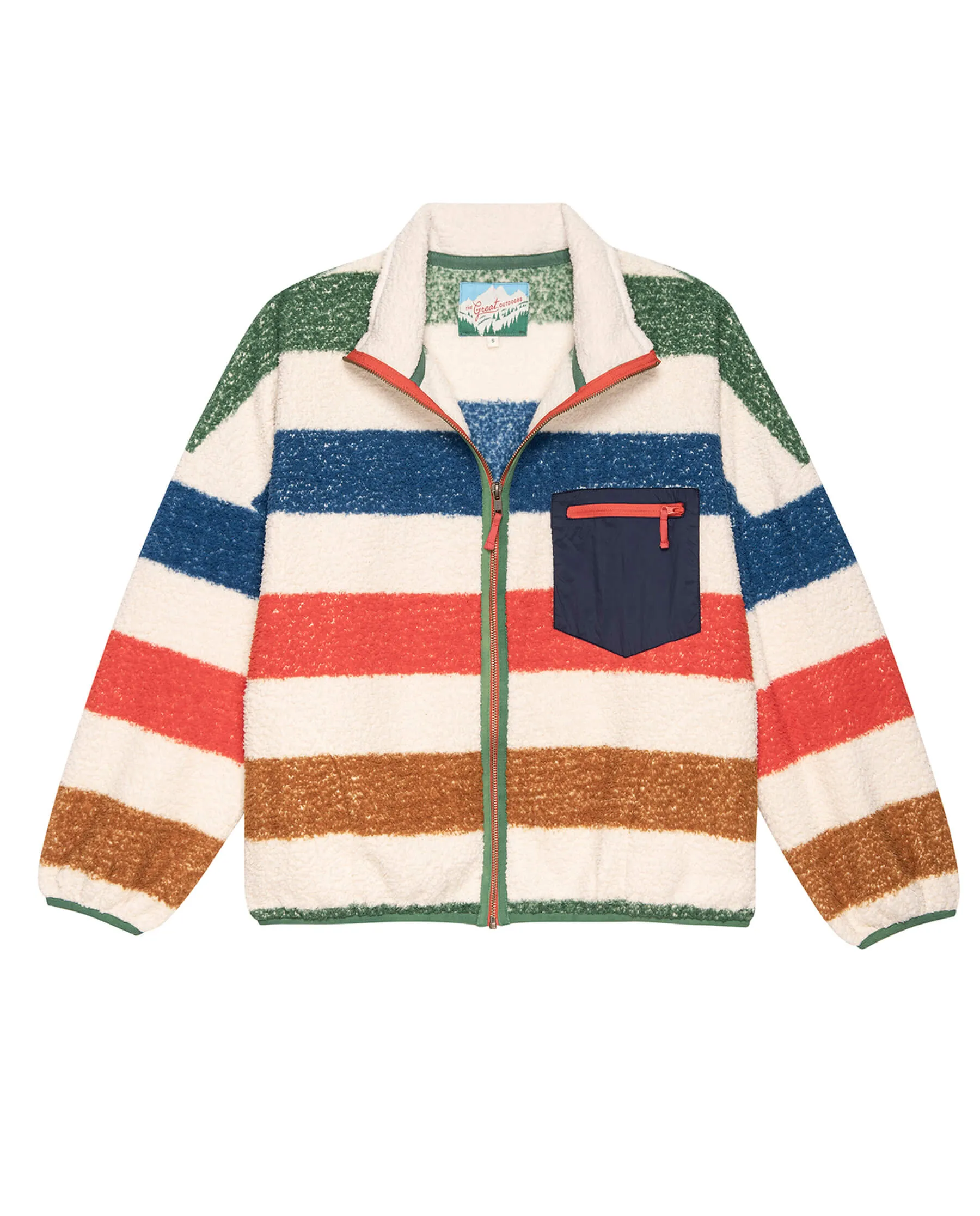 The Plush Terrain Full-Zip. -- Cross Country Stripe sold by THE GREAT. product image thumbnail 5