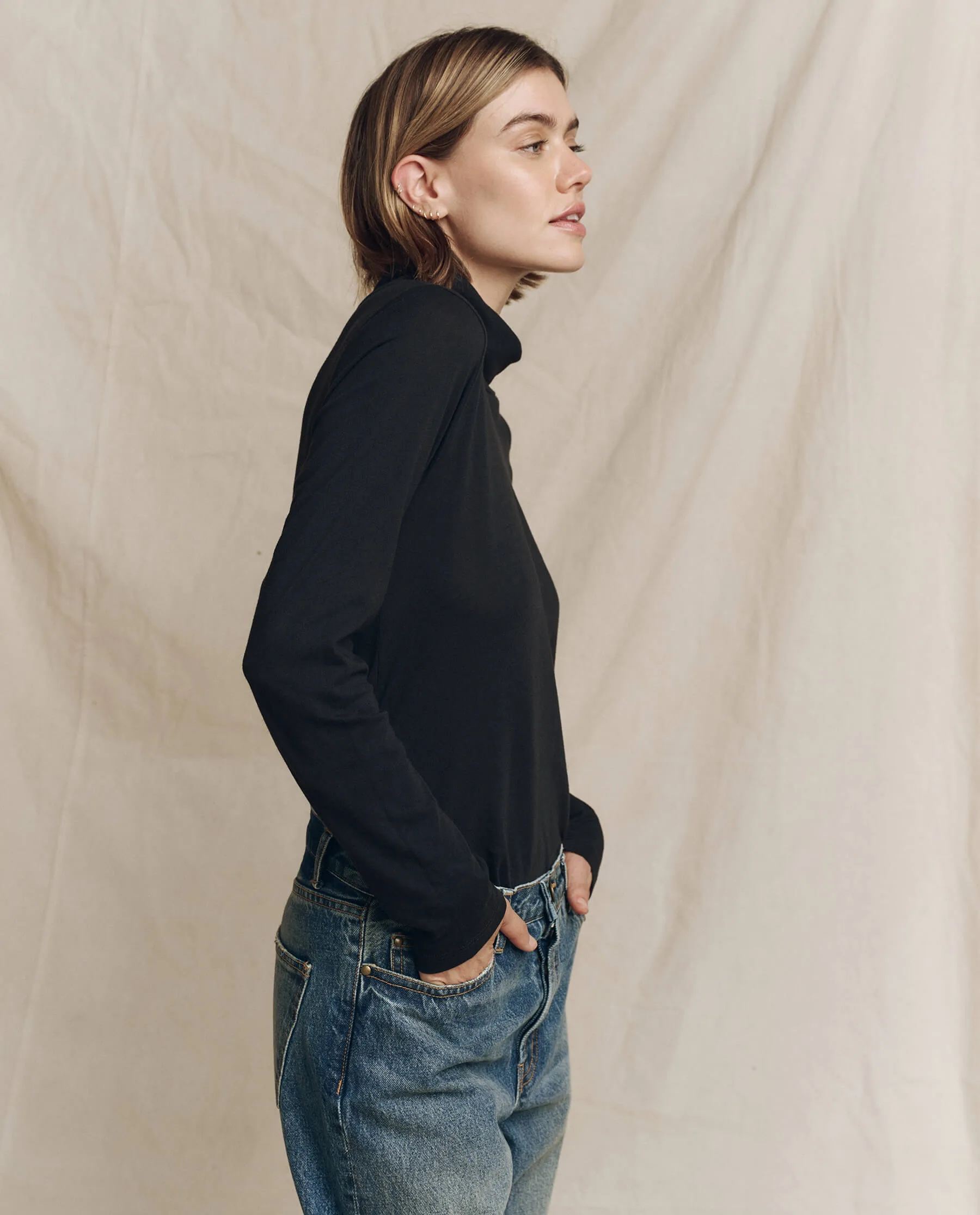 The Turtleneck. Solid -- Almost Black sold by THE GREAT. product image thumbnail 3