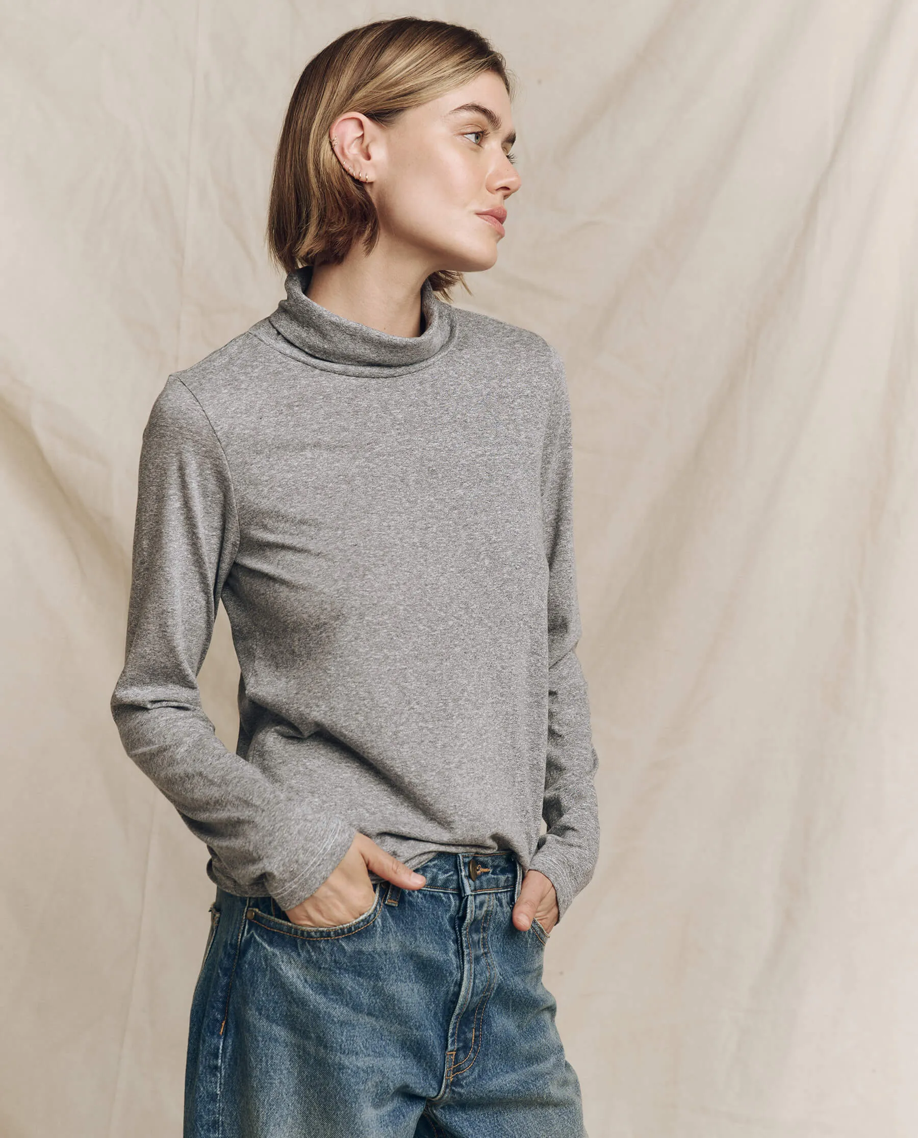 The Turtleneck. Solid -- Heather Grey sold by THE GREAT. product image thumbnail 3