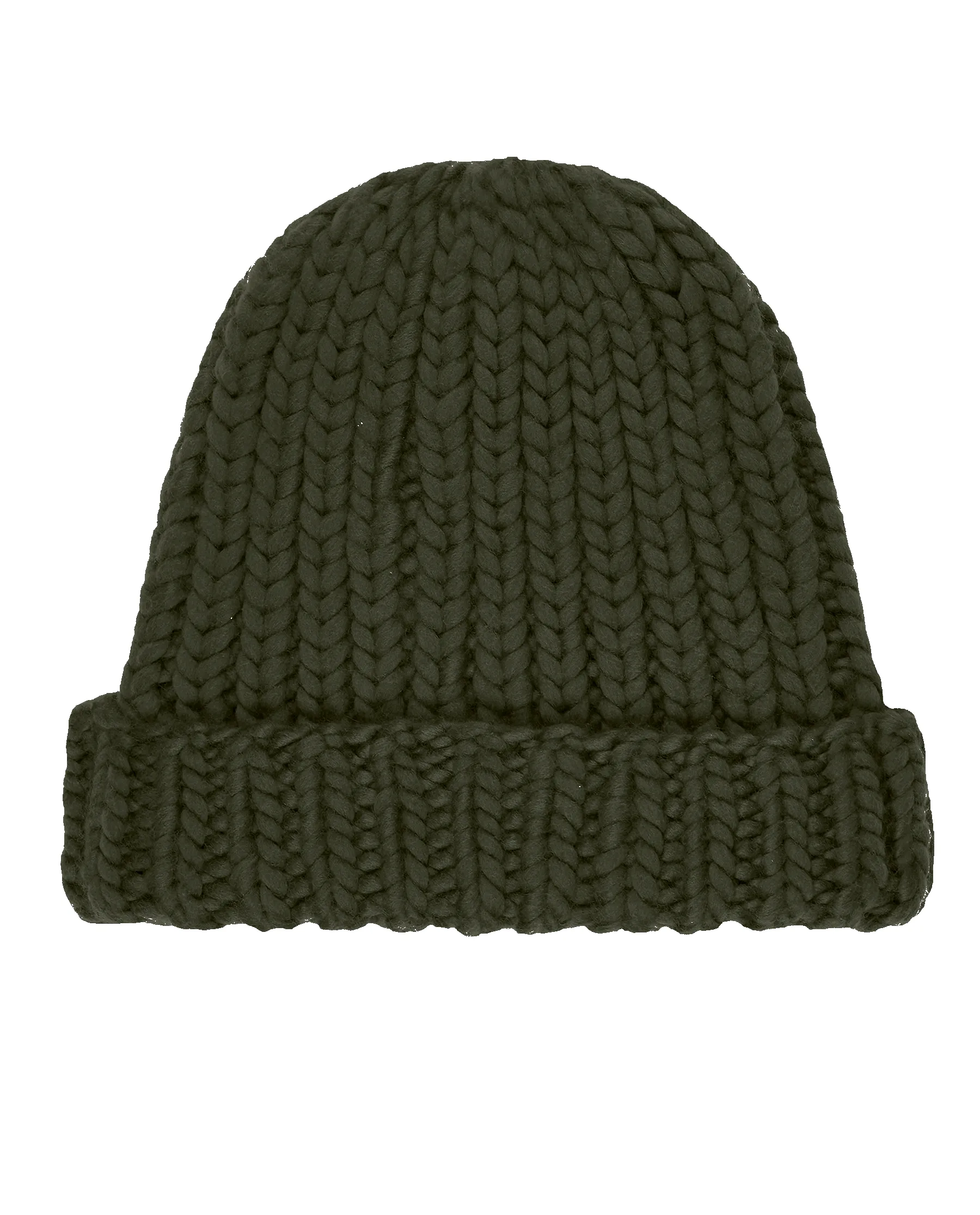 The Handknit Chunky Beanie. -- Winter Moss sold by THE GREAT.