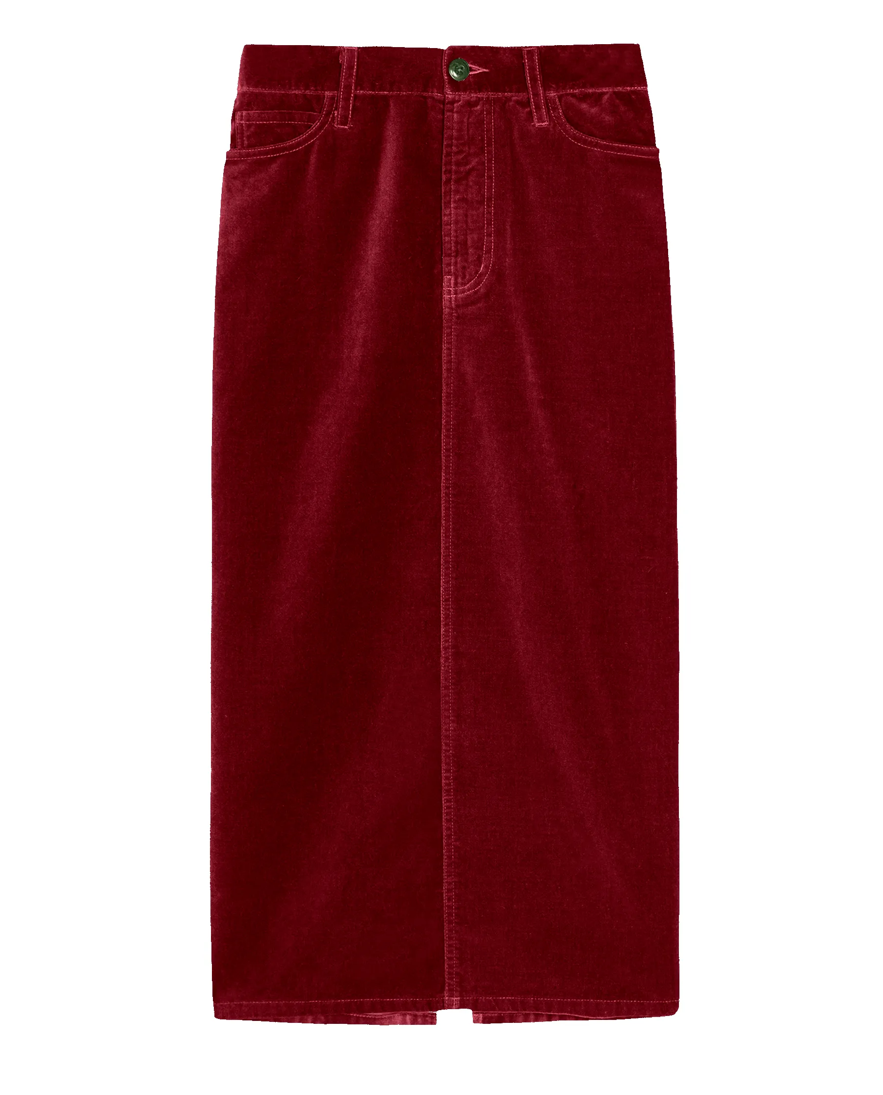 The Velvet Column Skirt. -- Bordeaux sold by THE GREAT. product image thumbnail 5