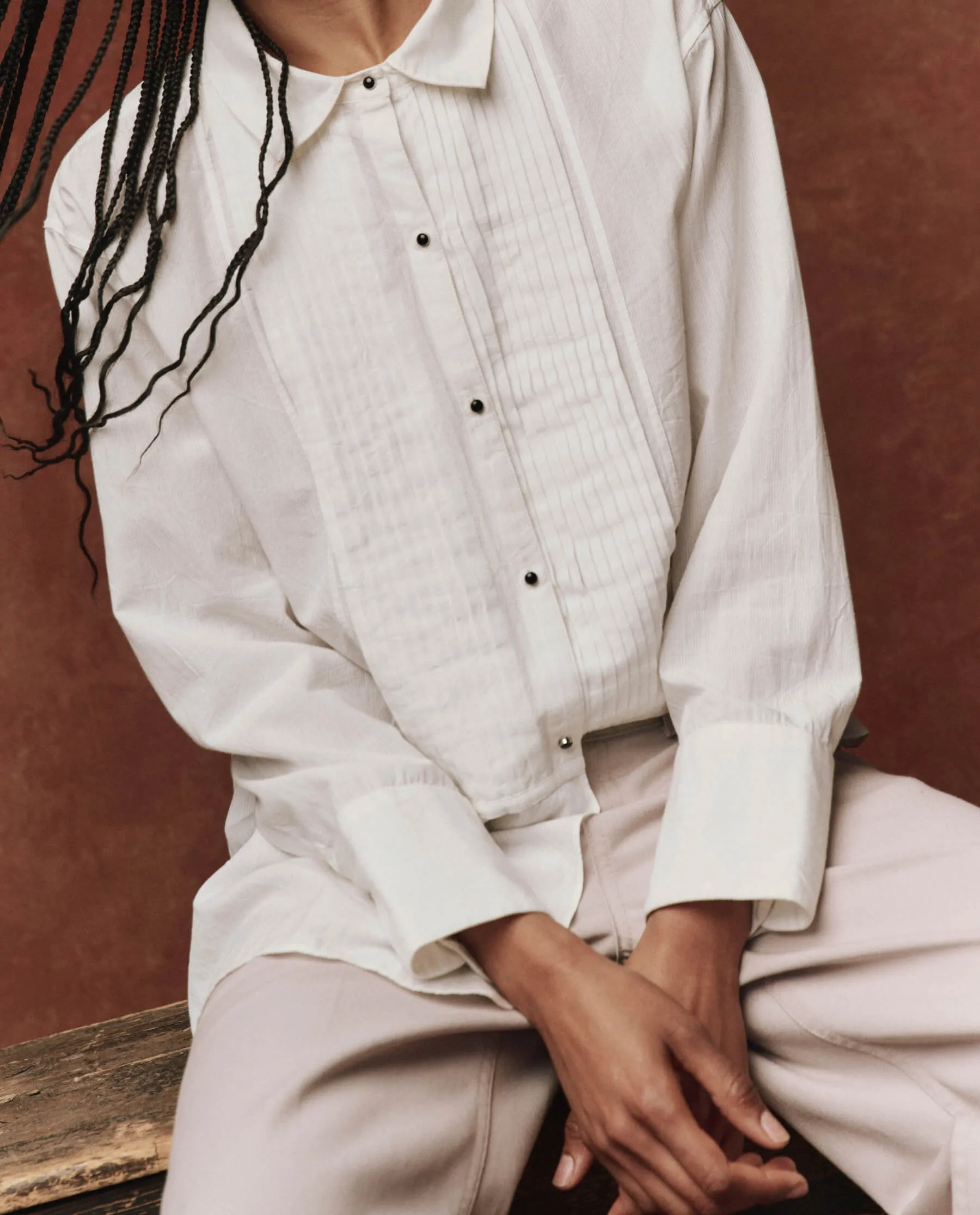 The Classic Tux Top.. -- White sold by THE GREAT. product image thumbnail 4
