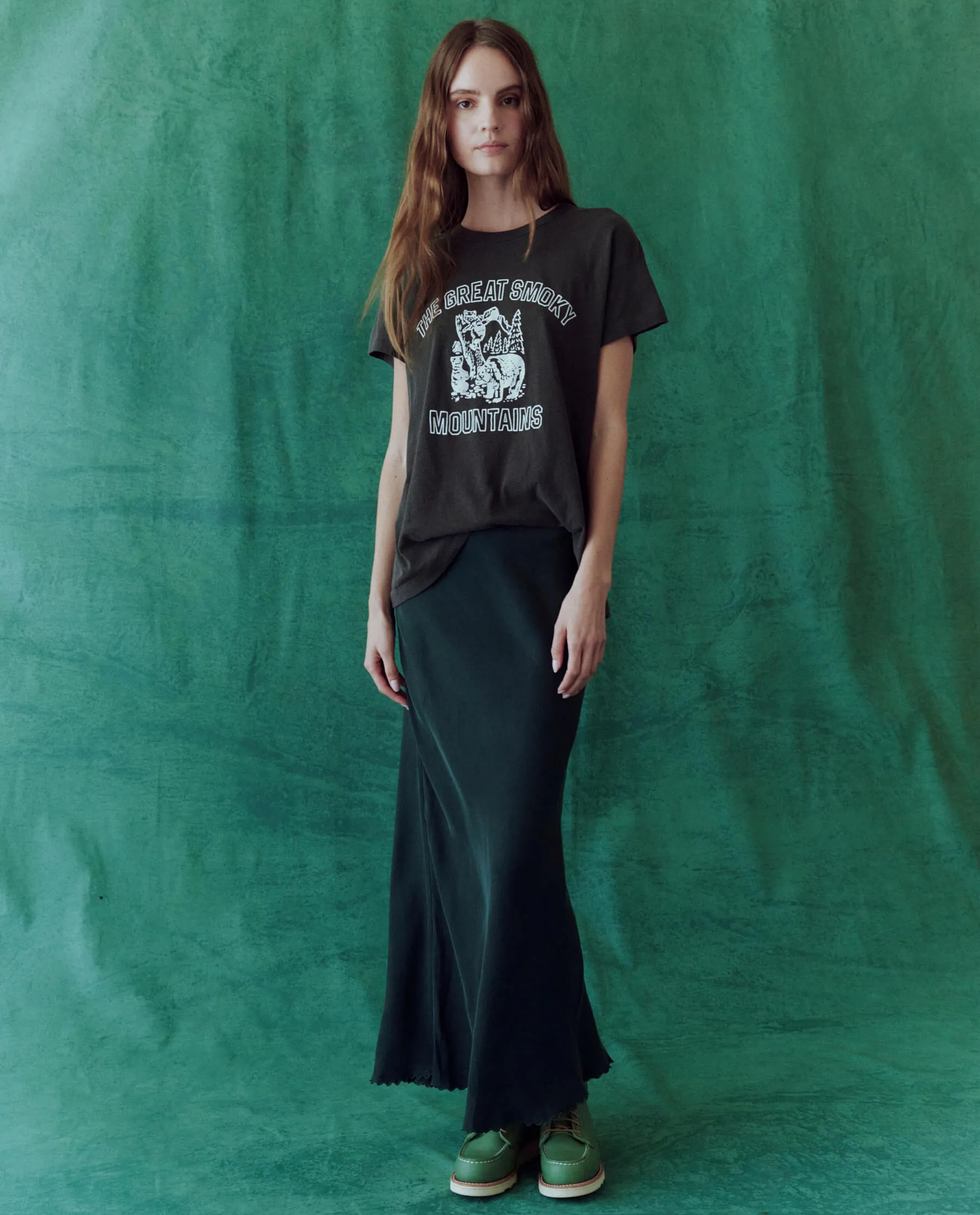 The Boxy Crew. Graphic -- Washed Black with Great Smoky Mountains Graphic sold by THE GREAT. product image thumbnail 4