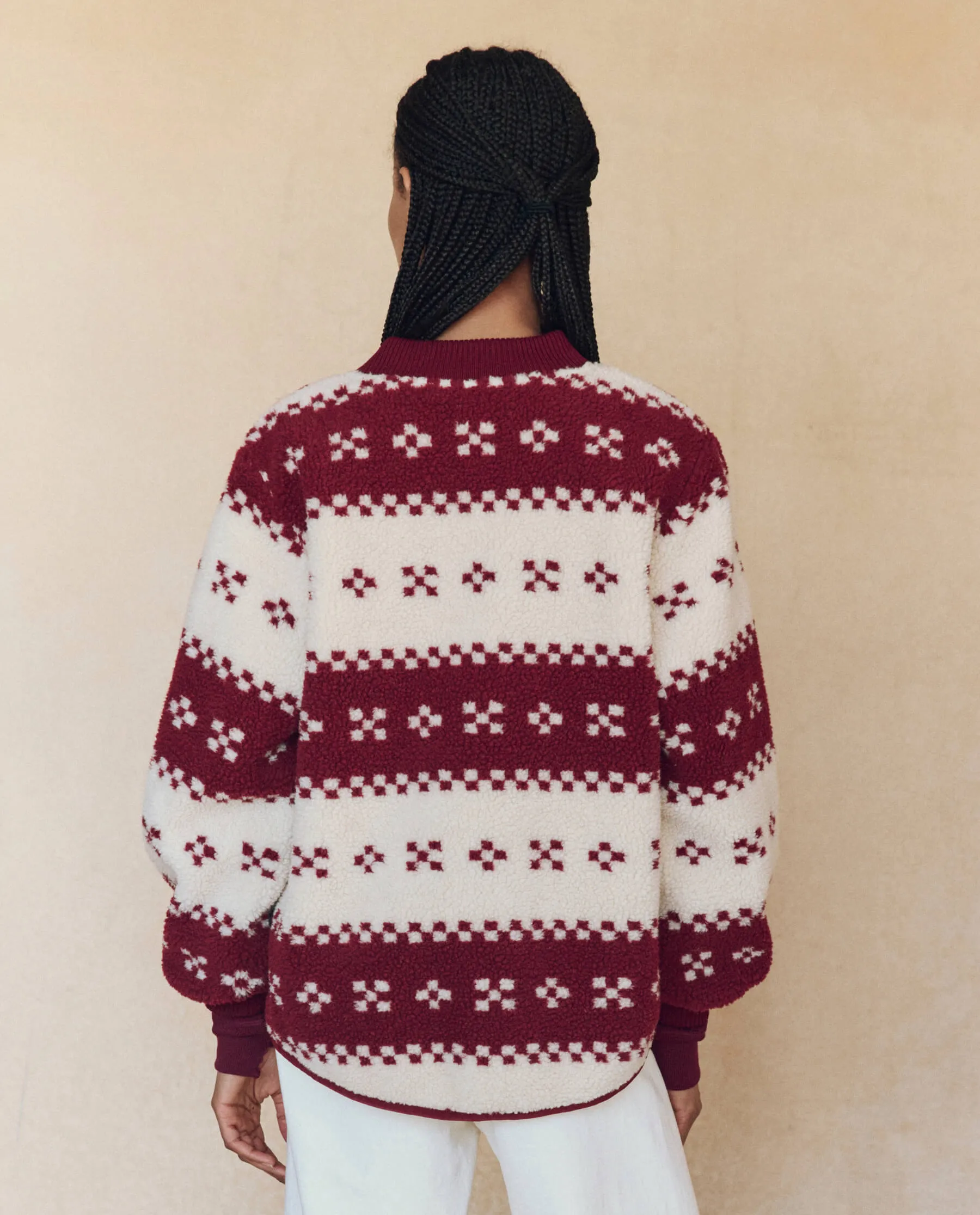 The Plush Bomber. -- Bordeaux Geo sold by THE GREAT. product image thumbnail 2