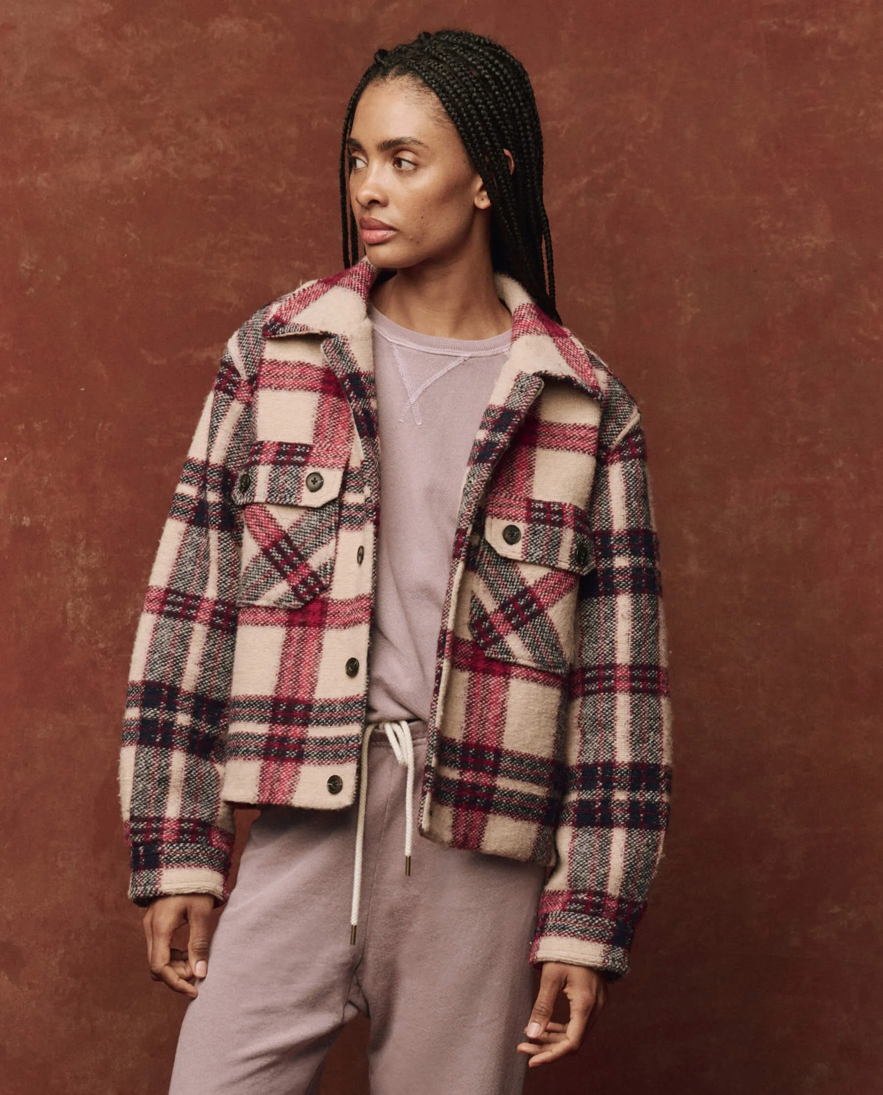 The Smith Jacket. -- Larkspur Plaid sold by THE GREAT.