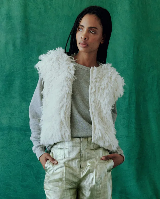 The Boucle Loop Vest. -- Soft White sold by THE GREAT.