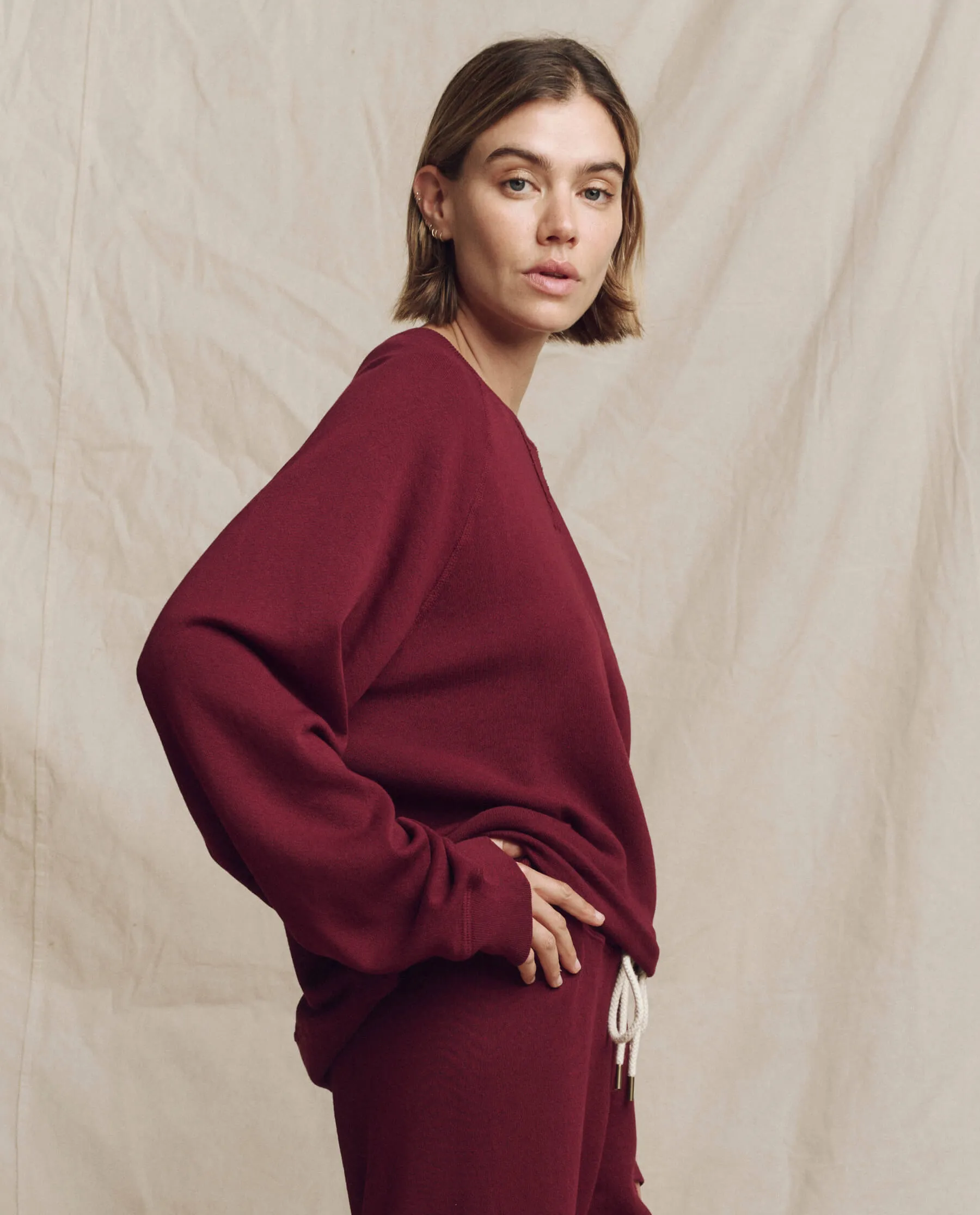 The Slouch Sweatshirt. Solid -- Plum sold by THE GREAT. product image thumbnail 3