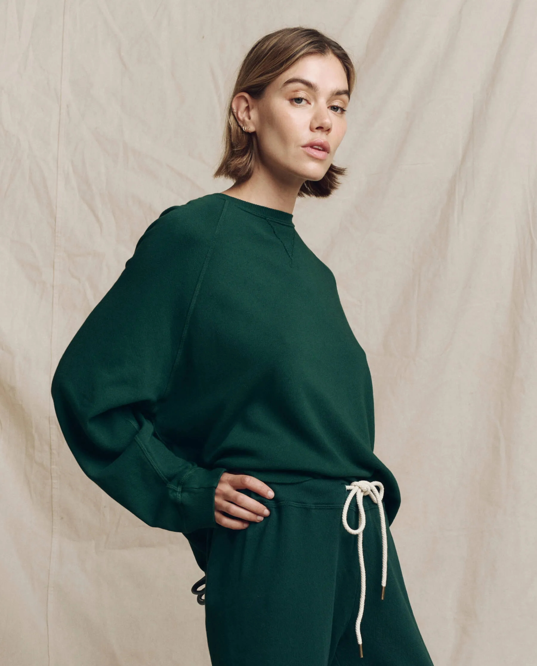 The Slouch Sweatshirt. Solid -- Pinyon sold by THE GREAT. product image thumbnail 3