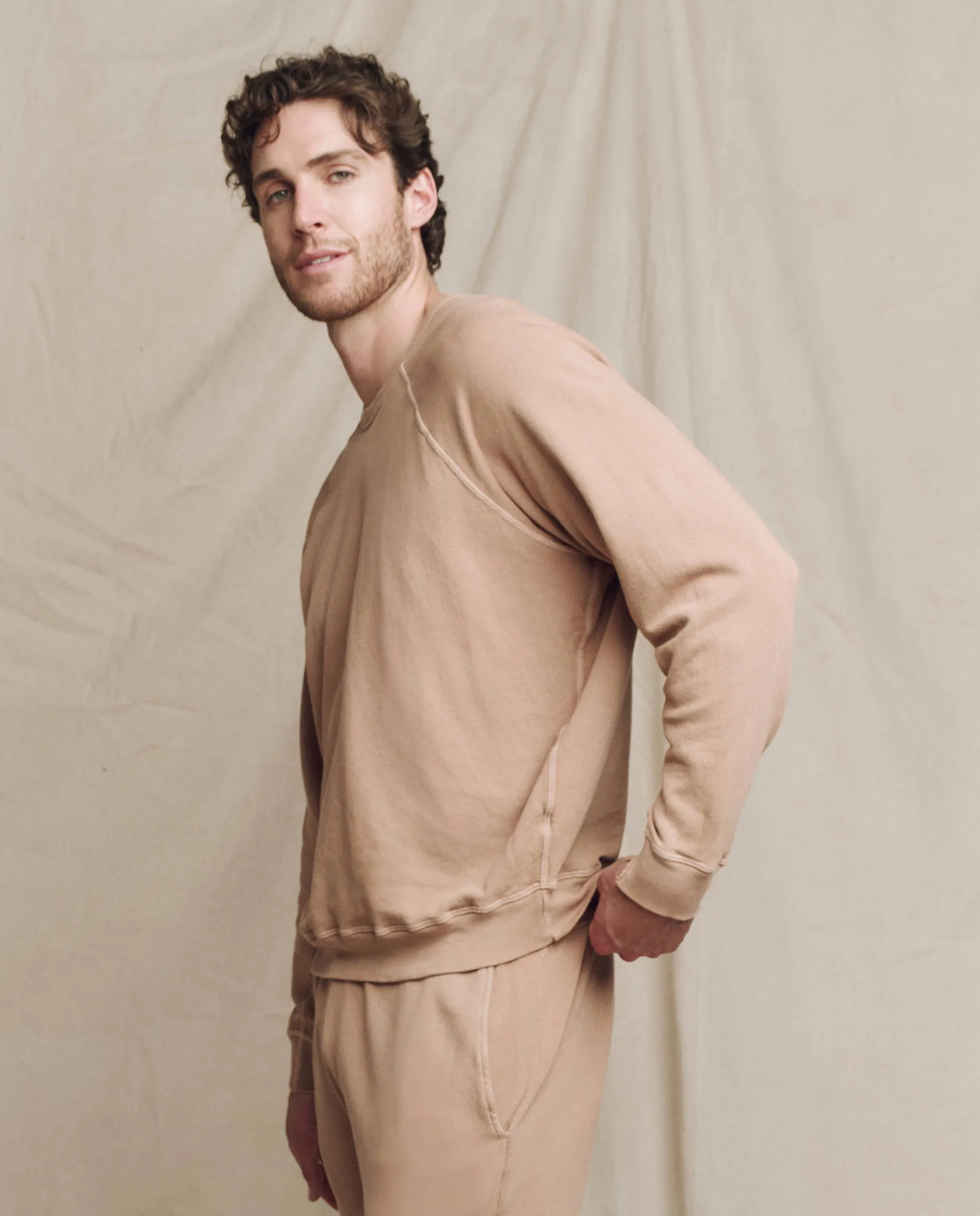 The Men's College Sweatshirt. Solid -- Biscotti sold by THE GREAT. product image thumbnail 3