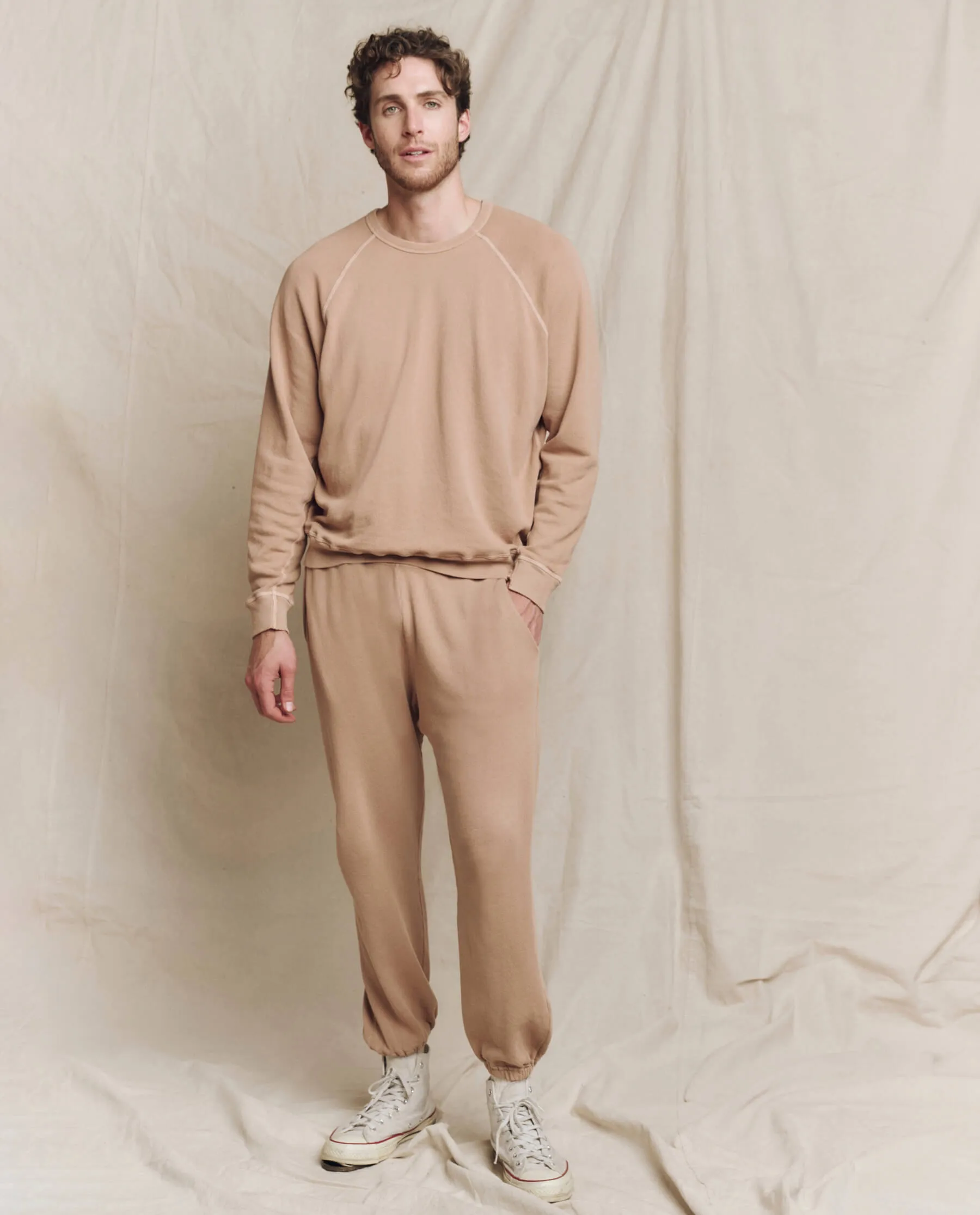 The Men's College Sweatshirt. Solid -- Biscotti sold by THE GREAT. product image thumbnail 4