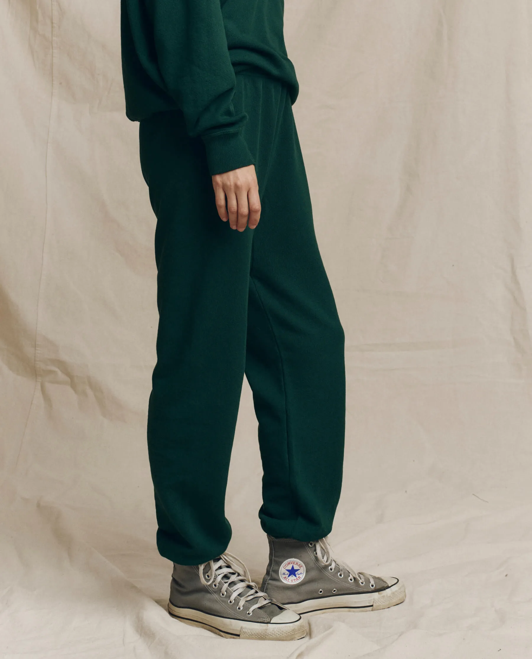 The Stadium Sweatpant. Solid -- Pinyon sold by THE GREAT. product image thumbnail 3