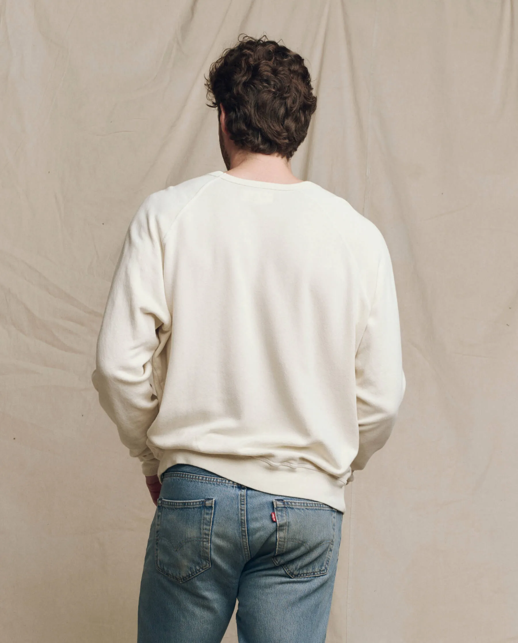 The Men’s College Sweatshirt. Graphic -- Washed White with Merry Christmas Graphic sold by THE GREAT. product image thumbnail 2